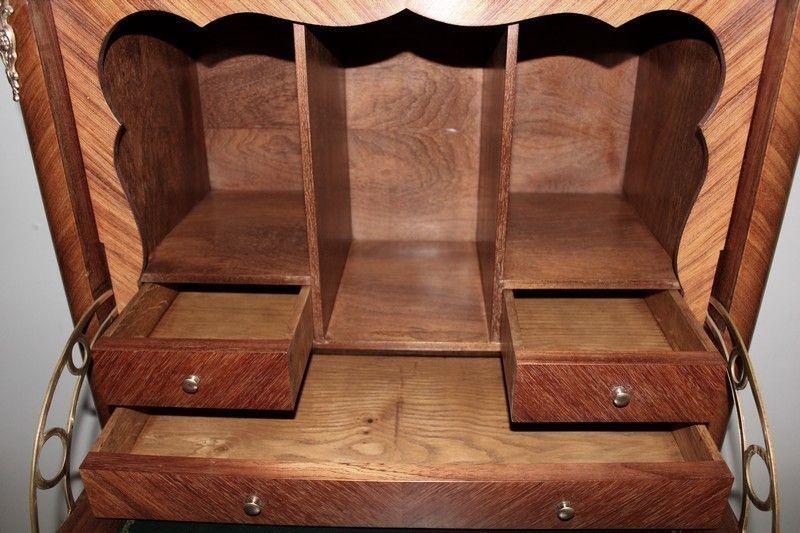 Secretary Louis XV Style Marquetry 20th photo vintage