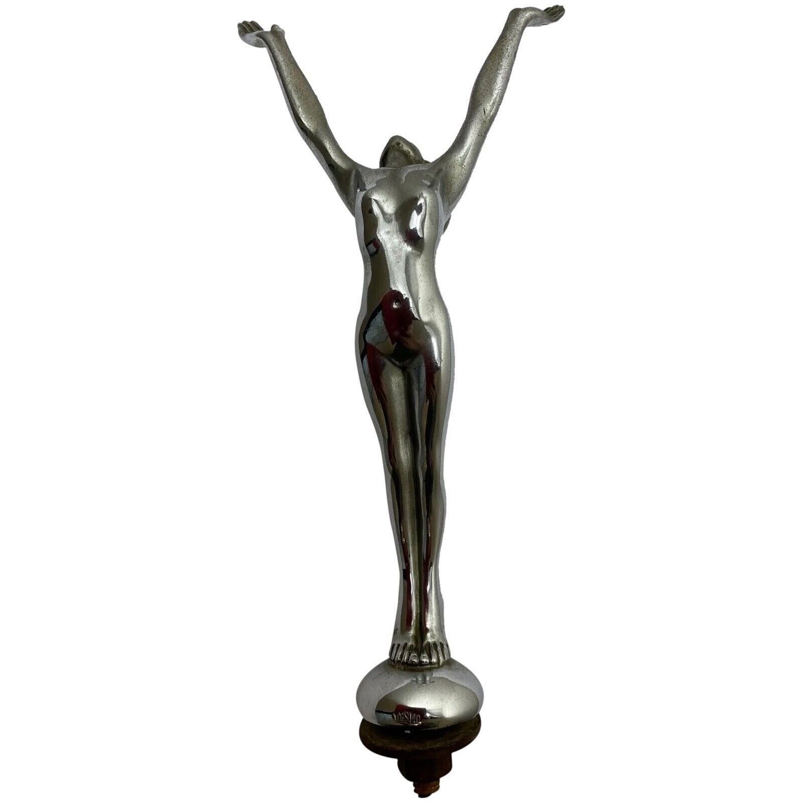 Art Deco Chrome Car Mascot – Diving Lady Sculpture By Desmo, C.1920s British Classic Car Hood Ornament