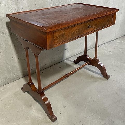 Antique Victorian Mahogany 19th C Small Writing Desk