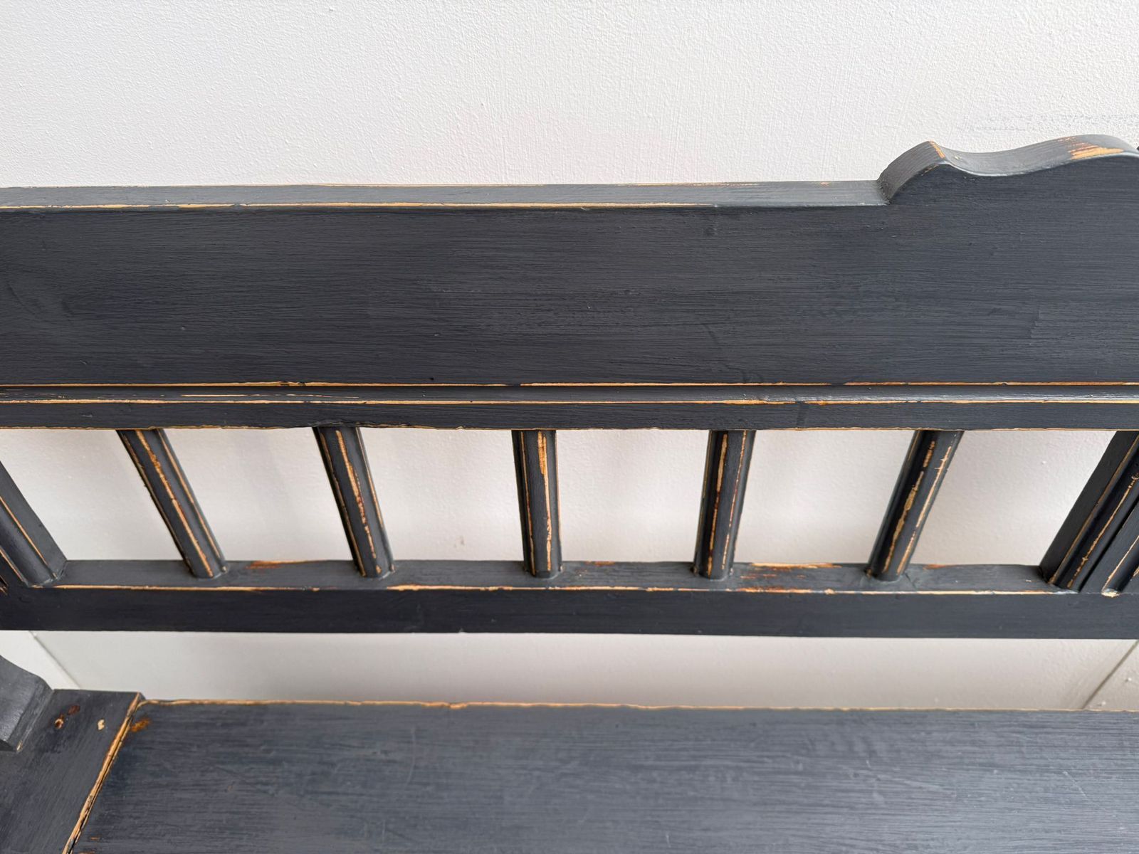 photo furniture A Quality Painted Grey Early Victorian Original Hungarian 3 Seater Bench