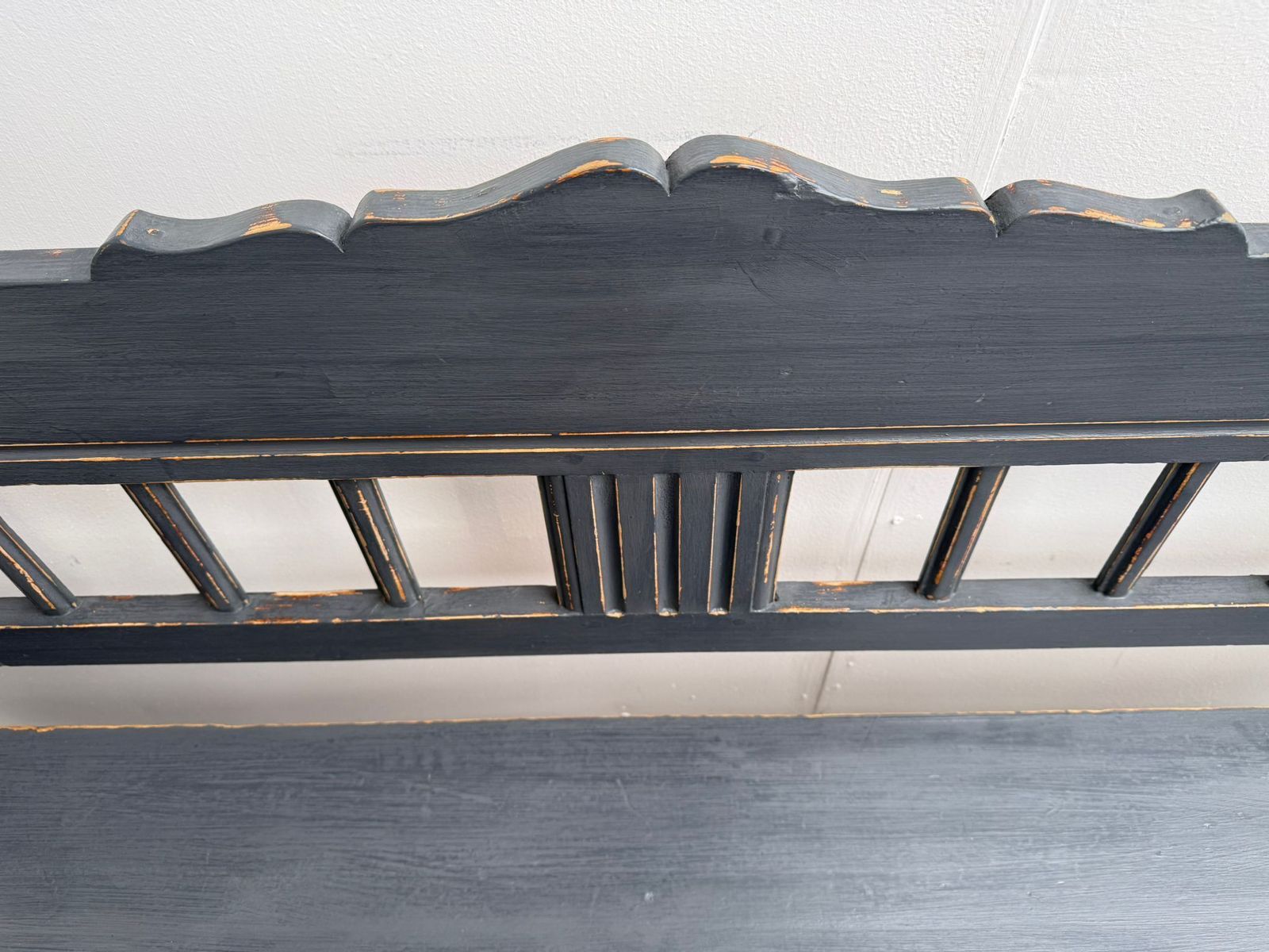 photo for sale A Quality Painted Grey Early Victorian Original Hungarian 3 Seater Bench