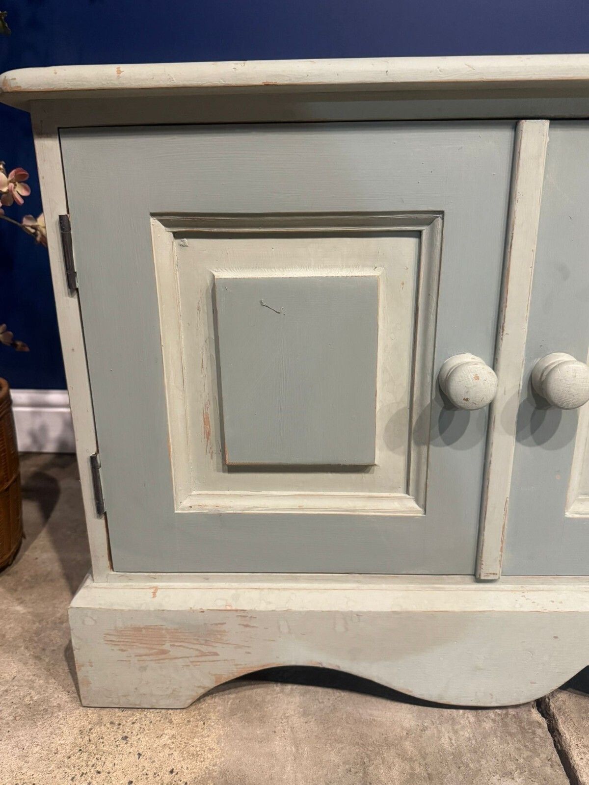 photo furniture Vintage Solid Pine Sideboard Shabby Chic Pot Cupboard Record Cabinet Painted