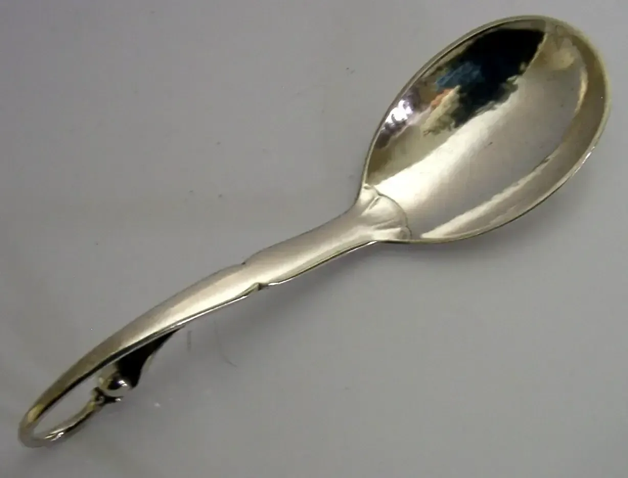 Good Size Georg Jensen Sterling Silver Pattern 21 Spoon 1939 Arts & Crafts photo for sale