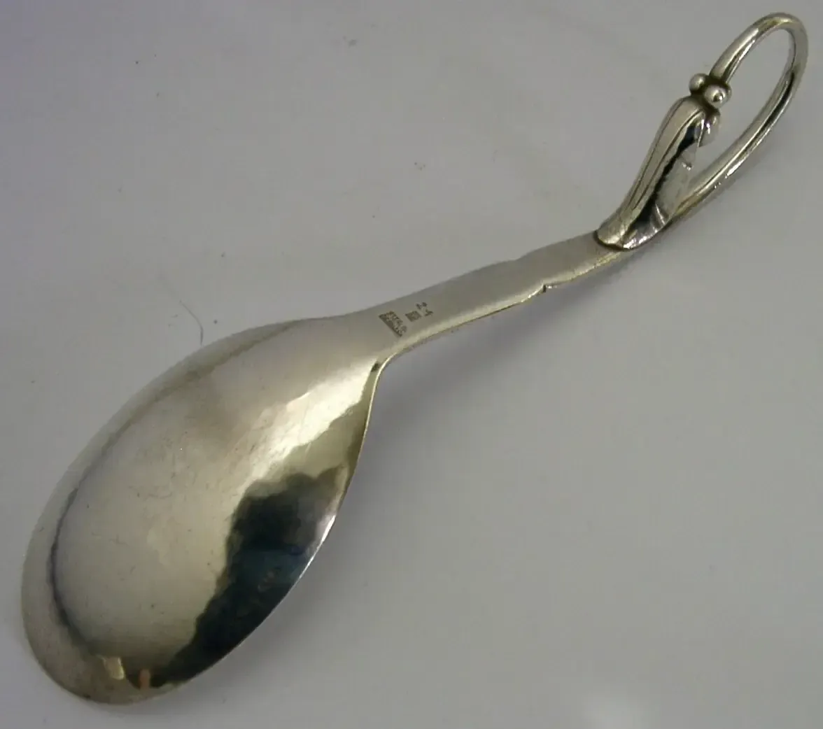 Good Size Georg Jensen Sterling Silver Pattern 21 Spoon 1939 Arts & Crafts photo 175.0