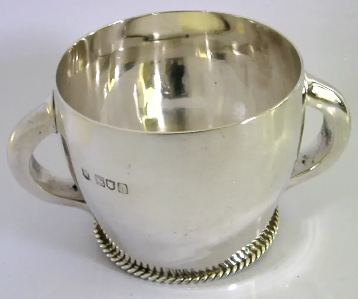 Heavy 186g Arts & Crafts Sterling Silver Porringer Cup Bowl 1905 Antique photo vinterior
