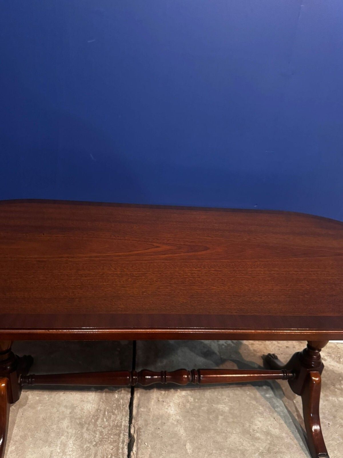 Antique Mahogany Oval Table On Brass Claw Wine Feet Low Coffee Table. photo 85.0