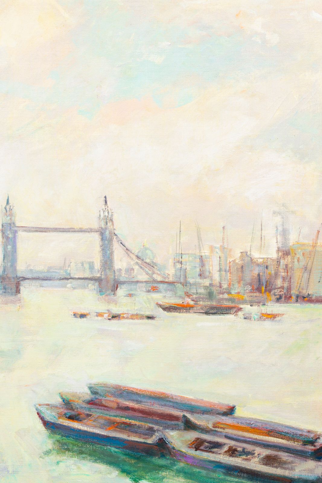 'River Thames And The Tower Bridge, London' Door Charles Hug ( 1899 – 1979 ) photo vintage