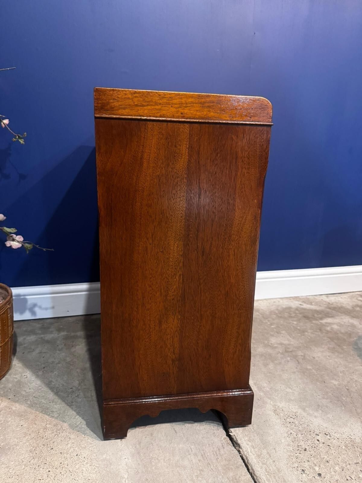 145.0 Vintage Mahogany Hall Table Stand Telephone Bedside Cabinet Drawer Reprodux. photo