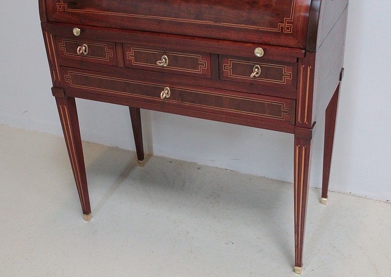 Office Cylinder Louis XVI Mahogany 18th photo Furniture