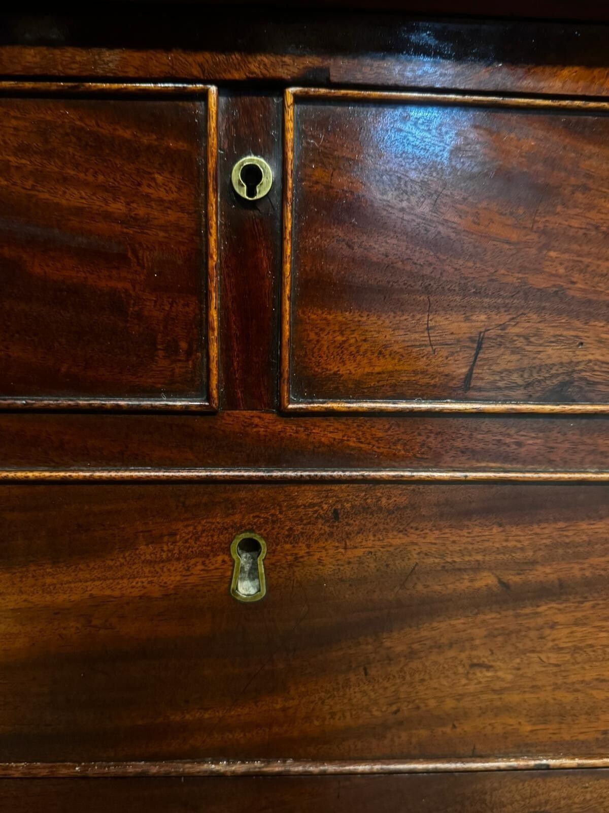 Furniture Antique Secretaire Chest Of Drawers Georgian Mahogany Bureau Vintage. photo