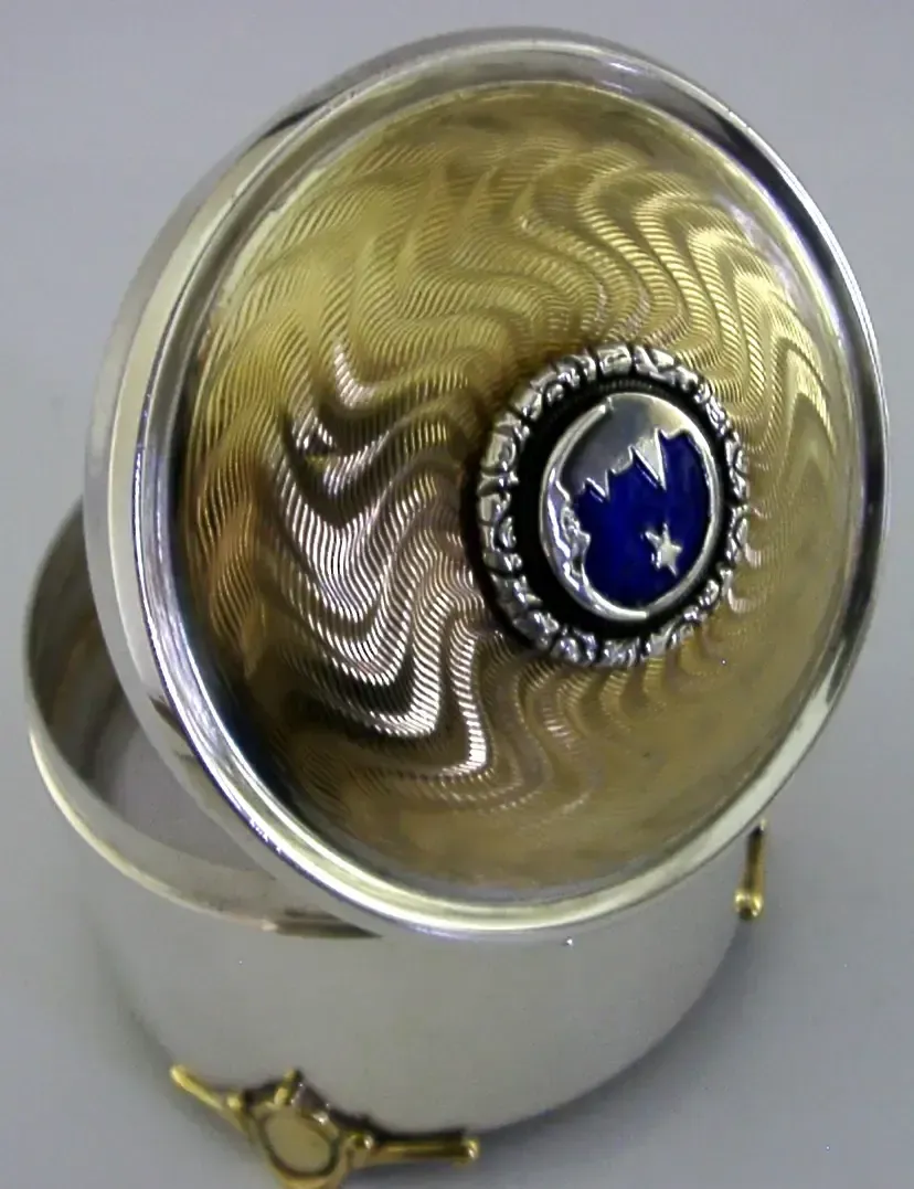 Silent Night Sterling Silver Gilt Enamel Musical Box 1981 Cased 76 Of Only 500