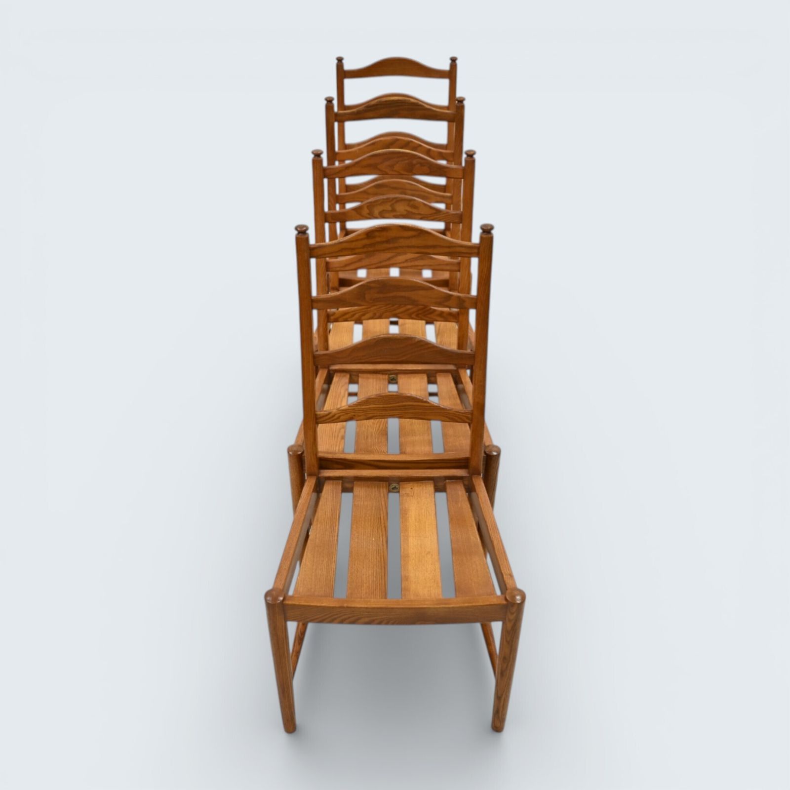 Ercol Set Of 4 Dining Chairs Light Finish Ladderback 1970s Free Uk Delivery* photo for sale