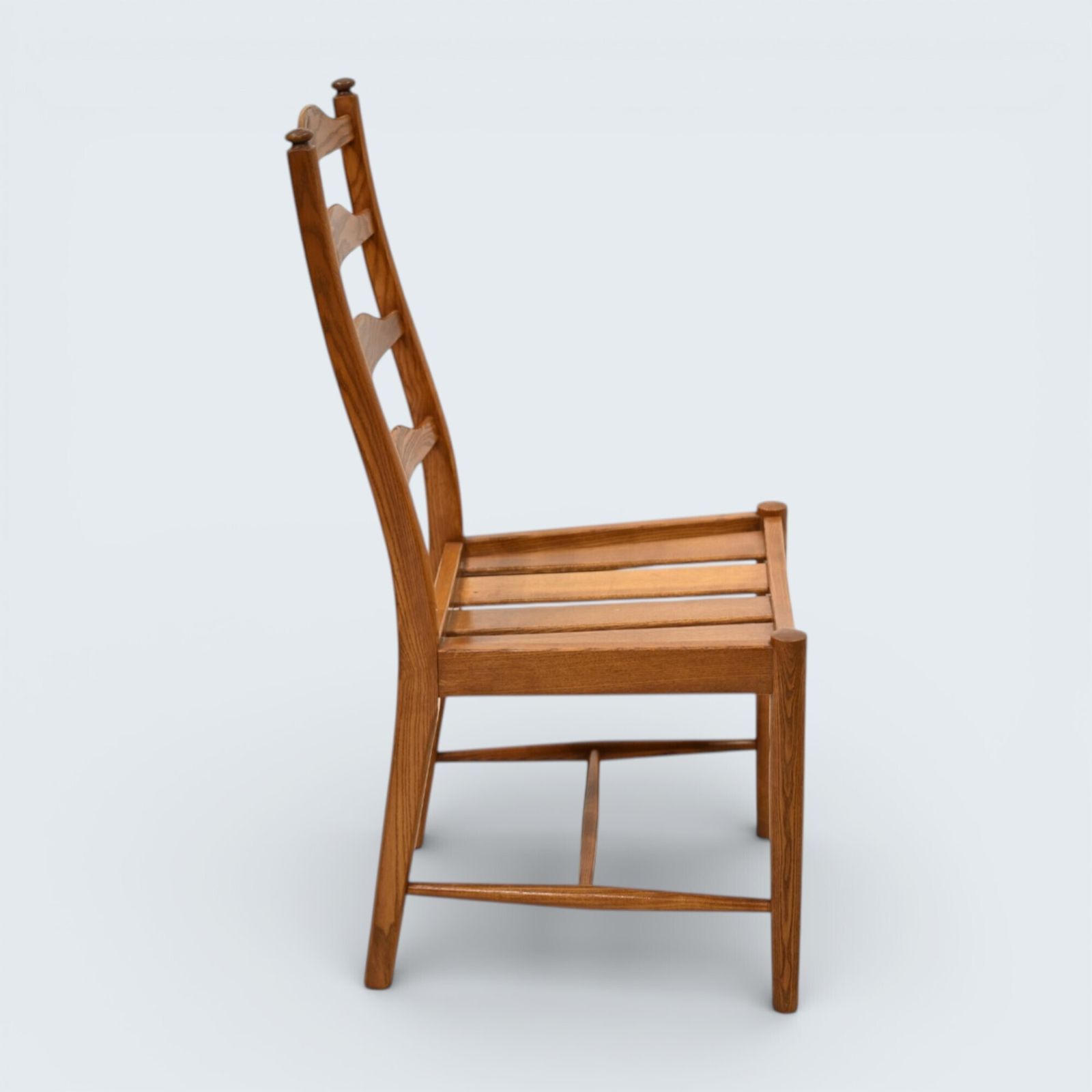 Furniture Ercol Set Of 4 Dining Chairs Light Finish Ladderback 1970s Free Uk Delivery* photo
