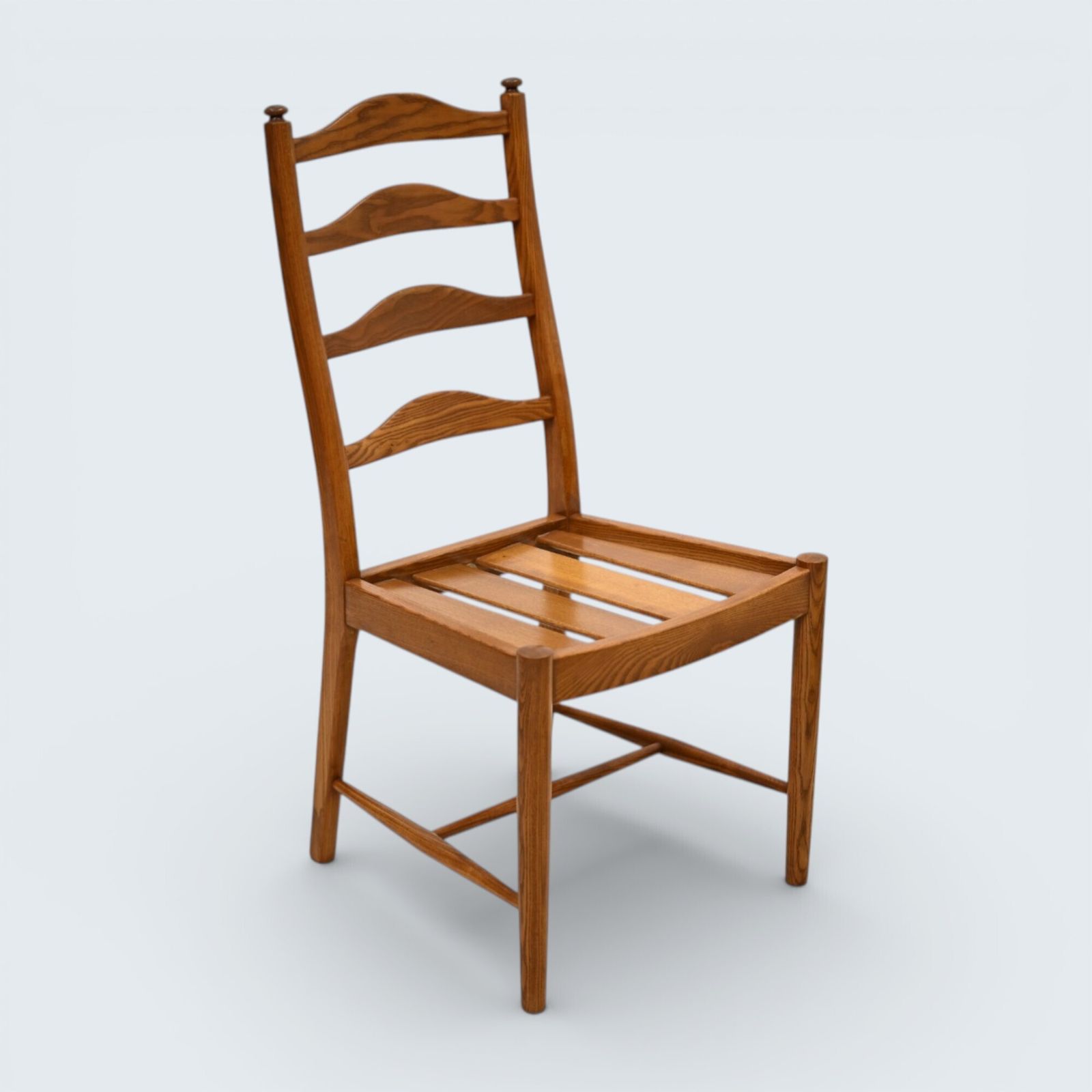 327.0 Ercol Set Of 4 Dining Chairs Light Finish Ladderback 1970s Free Uk Delivery* photo
