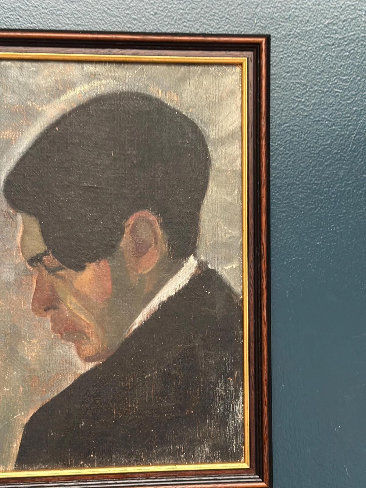 Original Mid Century Swedish Oil On Panel – “Weight Of Thoughts” – Vintage & Framed – 32 × 40 Cm (12.6" × 15.7") photo 195.0