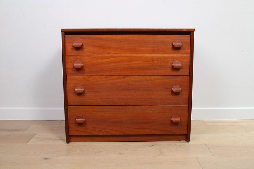 Vintage Mid Century Stag Cantata Teak Check Of Drawers