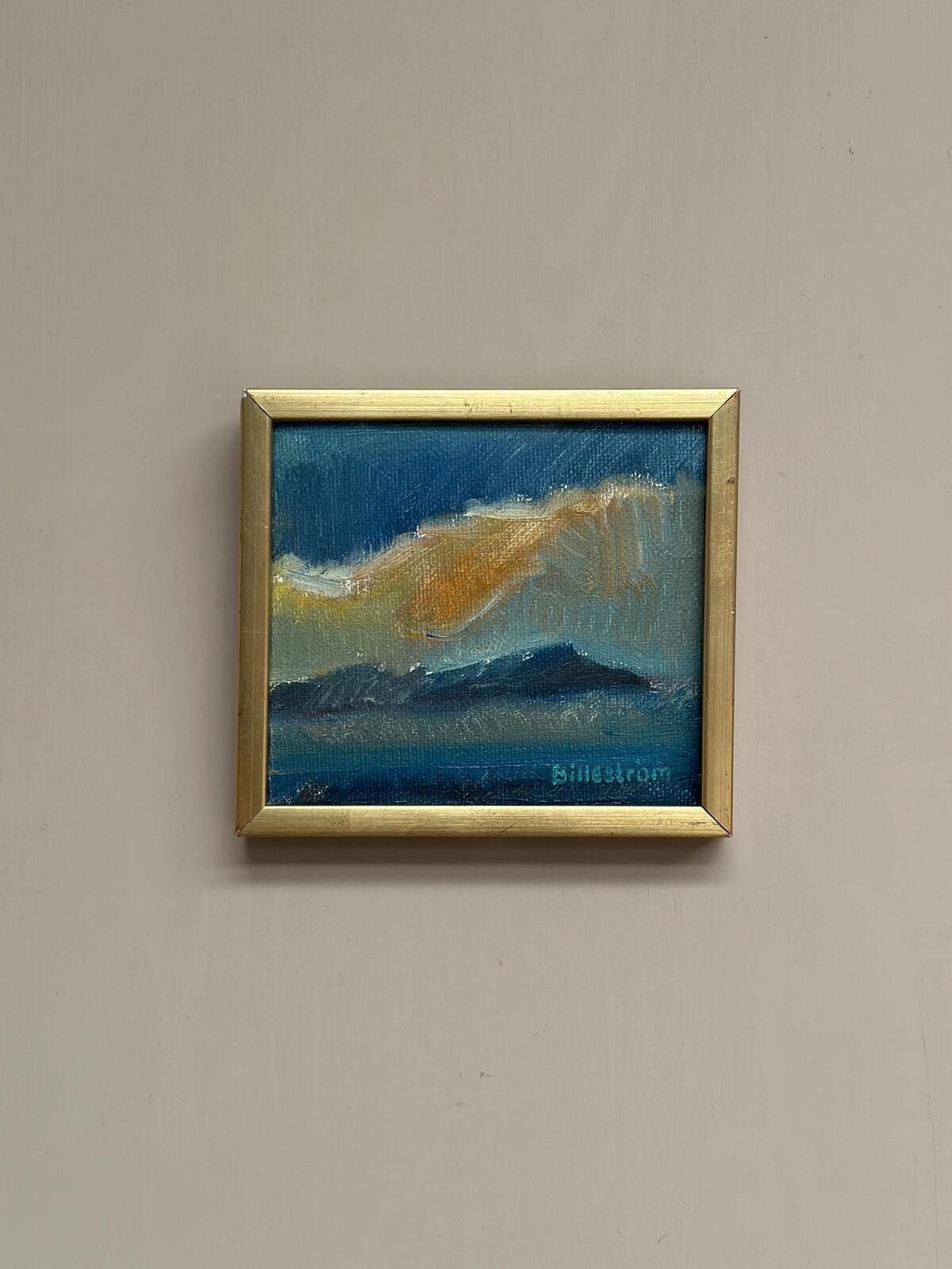 Original Swedish Oil On Canvas – “Glow Of Sunset” By Carl Erik Billeström – Vintage & Framed – 21 × 19 Cm (8.3" × 7.5") photo 175.0