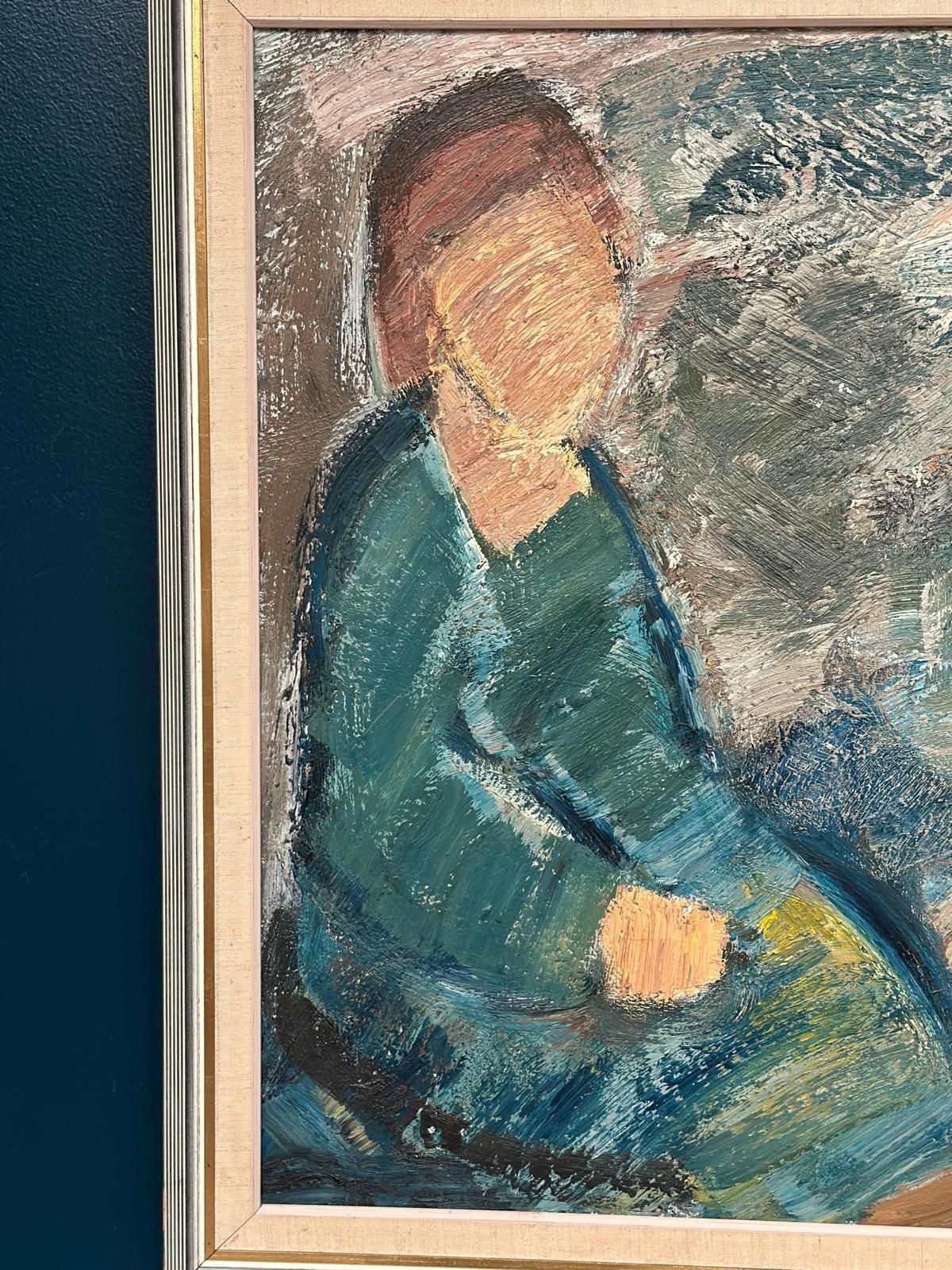 Original Mid Century Swedish Oil On Canvas – “Woman” By Gösta Falck – Vintage & Framed – 71 × 84 Cm (28" × 33.1") photo Art
