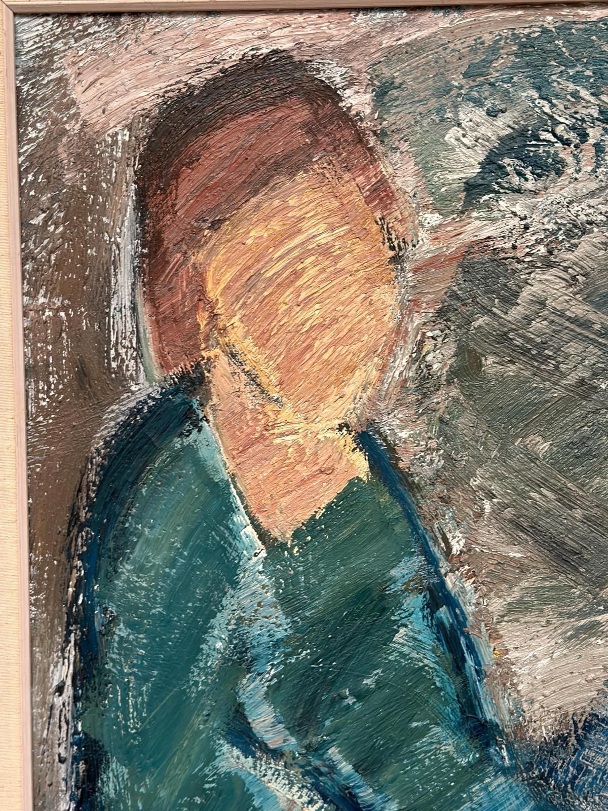 photo furniture Original Mid Century Swedish Oil On Canvas – “Woman” By Gösta Falck – Vintage & Framed – 71 × 84 Cm (28" × 33.1")