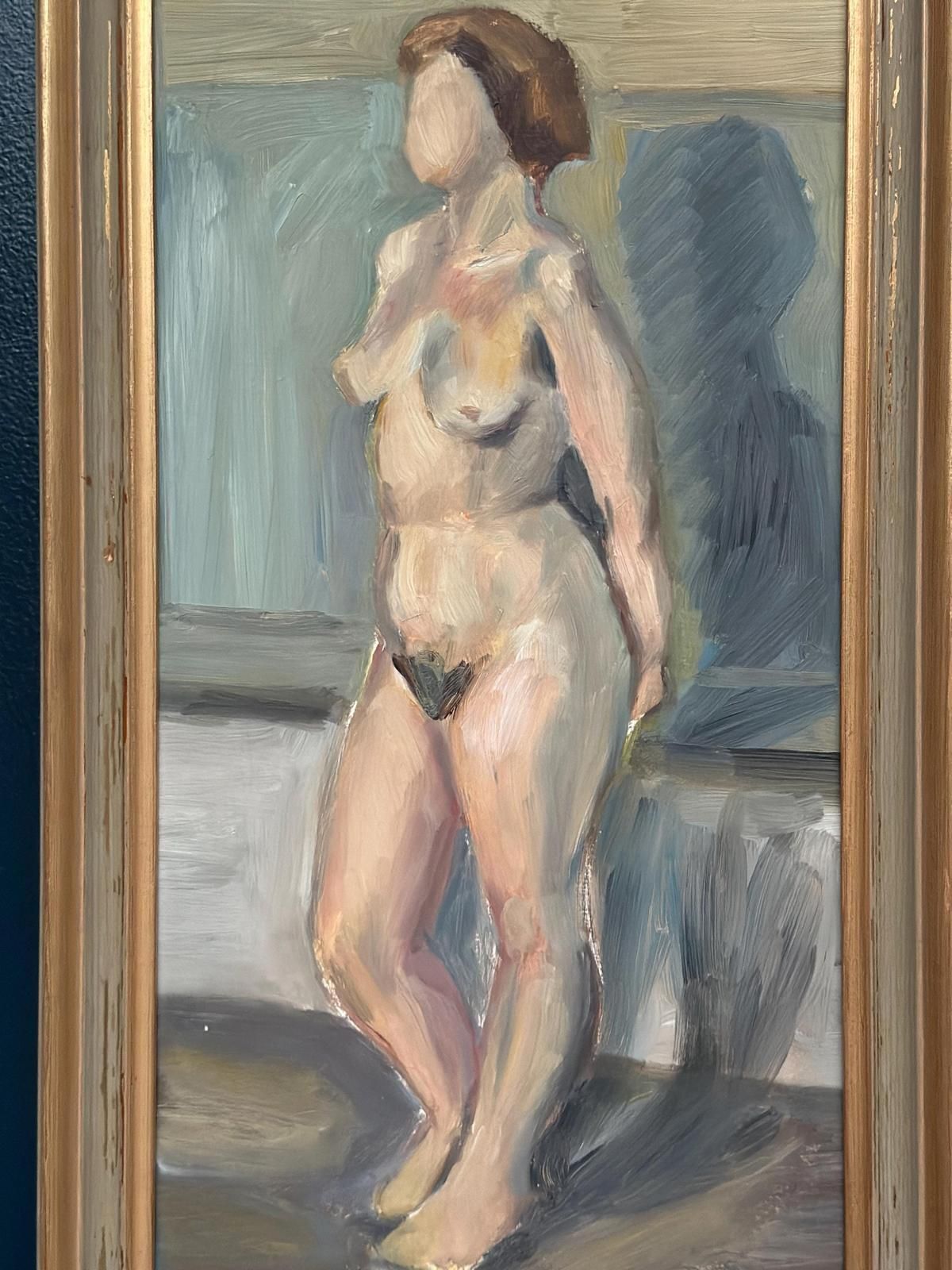photo furniture Original Mid Century Swedish Oil On Panel – “Woman” By Gunnar Jonsson – Vitnage & Framed – 53 × 31 Cm (20.9" × 12.2")
