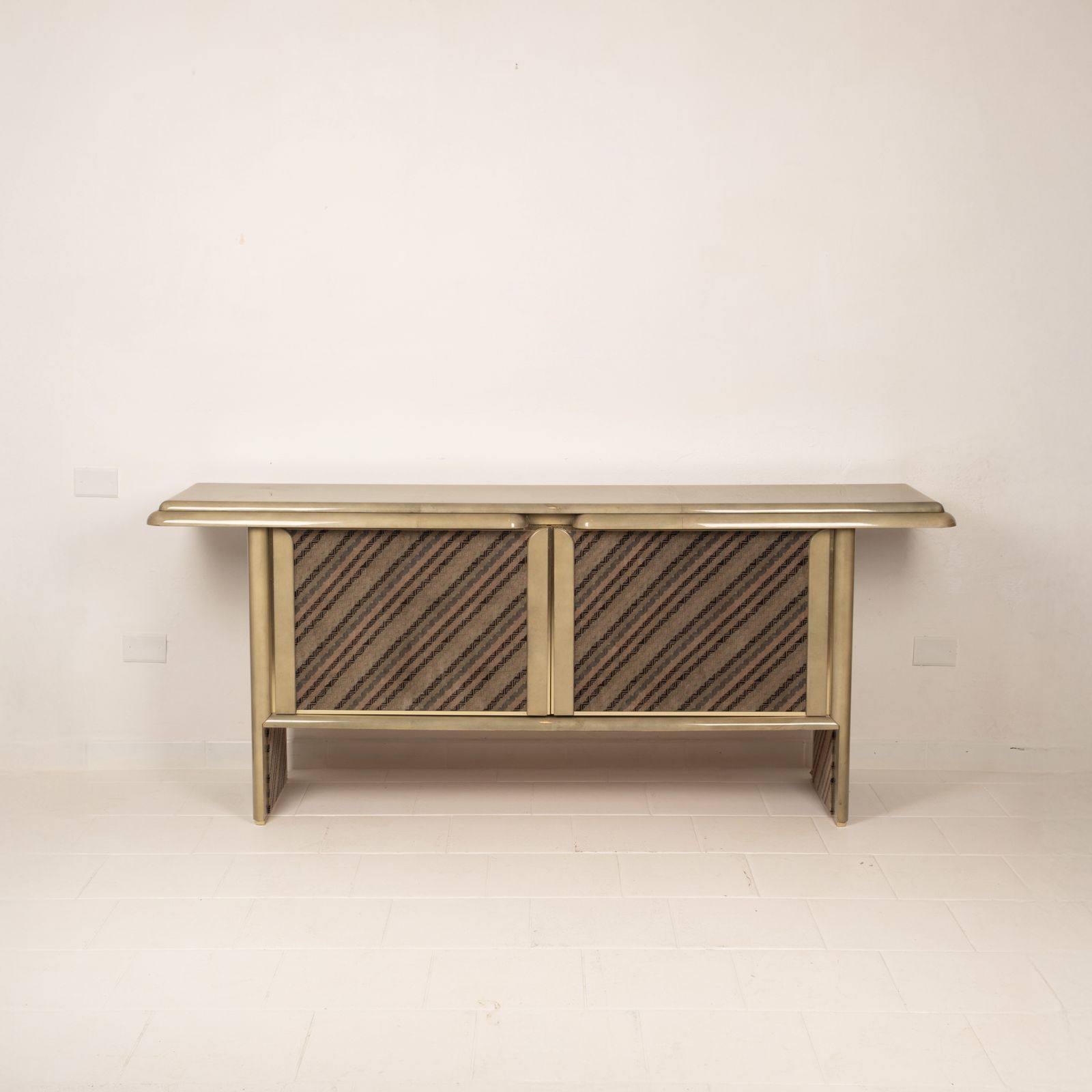 photo buy Sideboard In Parchment And Missoni Fabric By Angelo Mazzola For Salpol, 1980