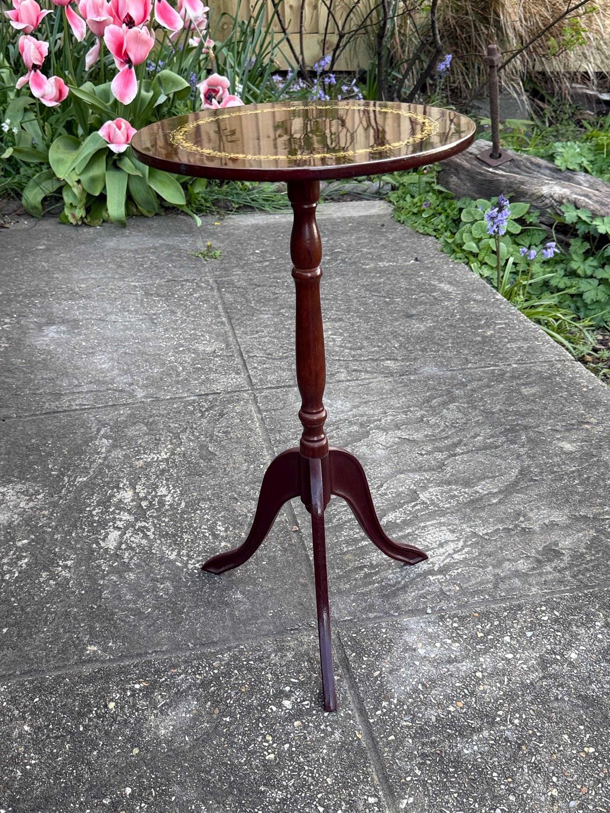 Quirky 1980s Faux Burr Effect Wine Table, Plant Stand photo 105.0