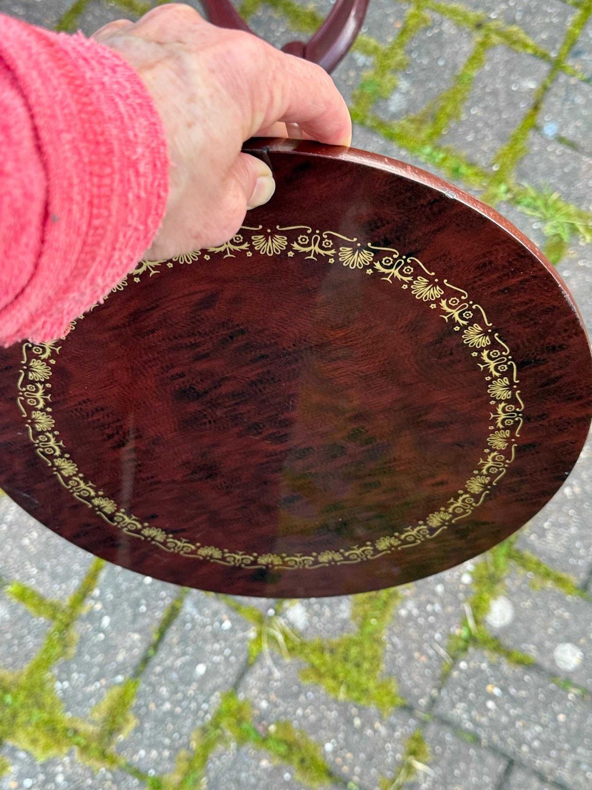 photo for sale Quirky 1980s Faux Burr Effect Wine Table, Plant Stand