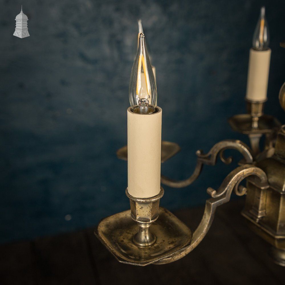Antique Brass Six Light Candle Chandelier photo 2160.0