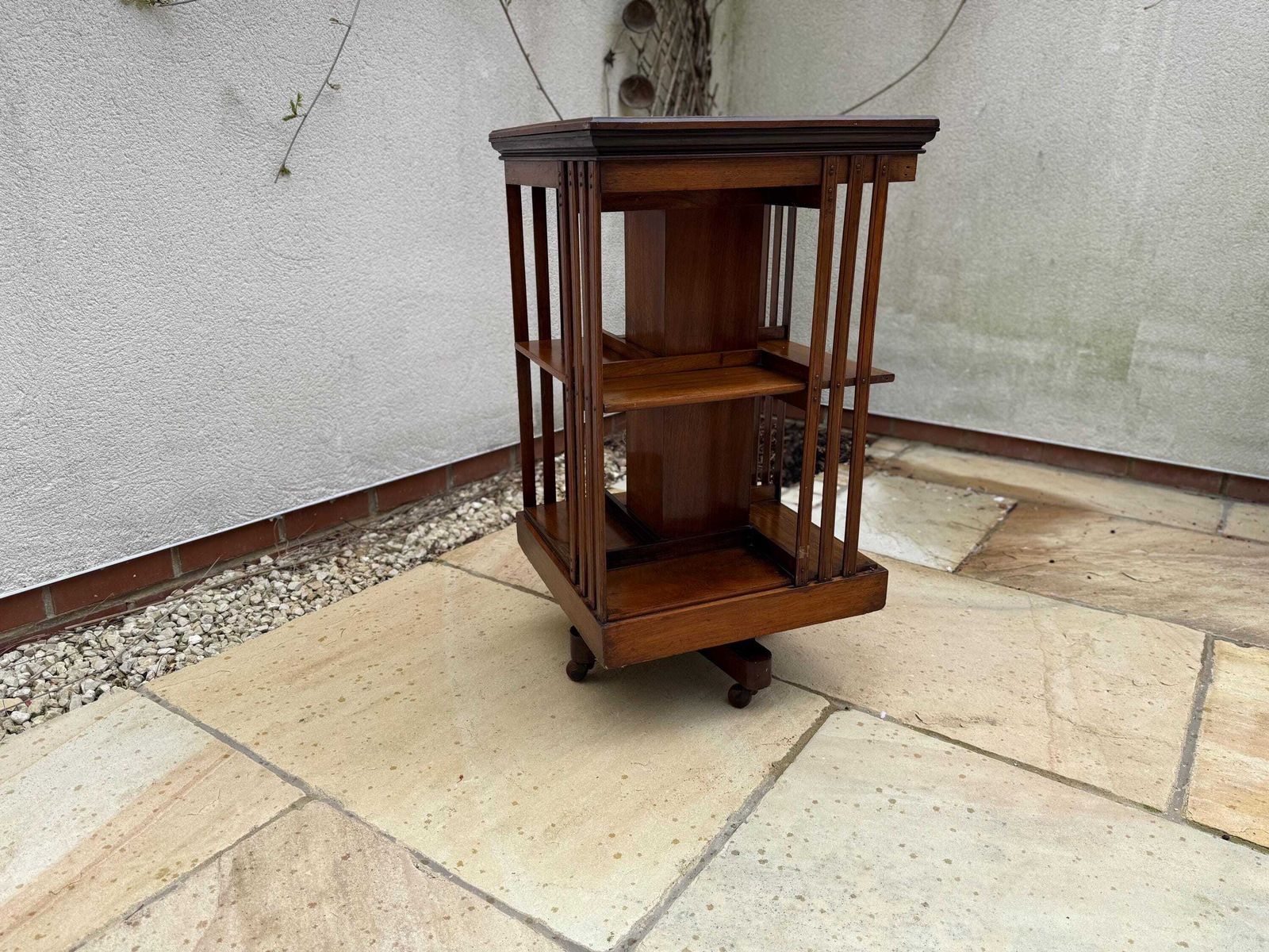 Antique Edwardian Oak Revolving Bookcase photo vinterior