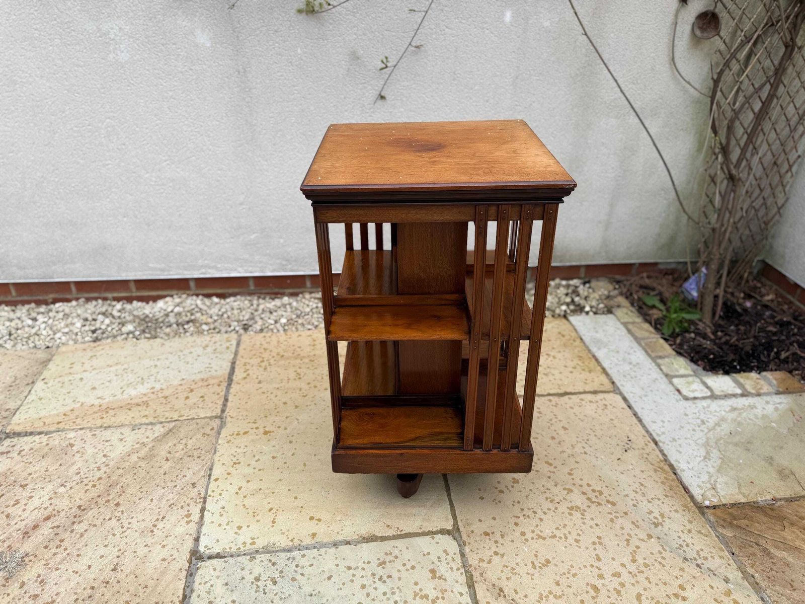 710.0 Antique Edwardian Oak Revolving Bookcase photo