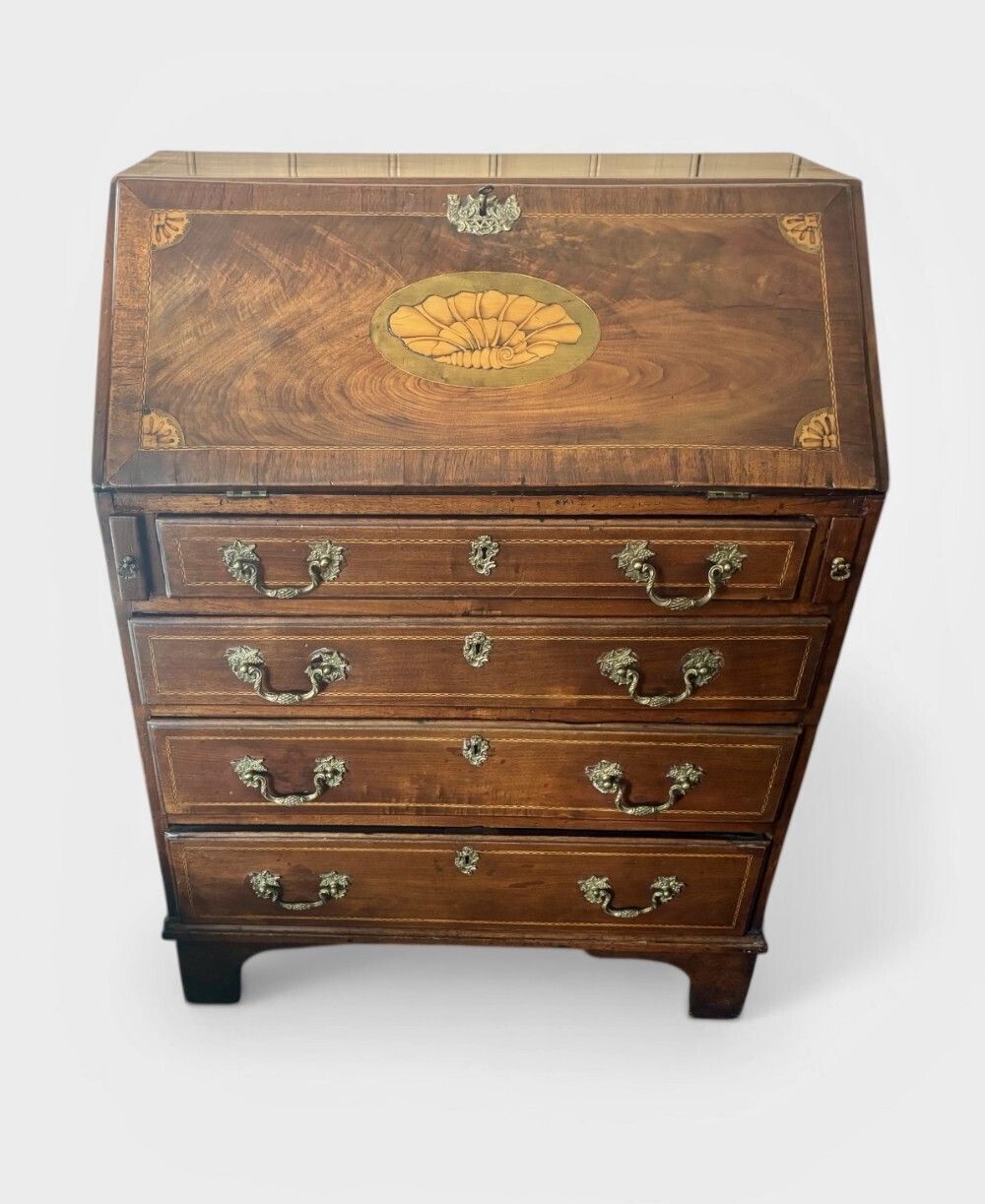Fine Quality Small George III Mahogany And Satinwood Inlaid Bureau photo buy