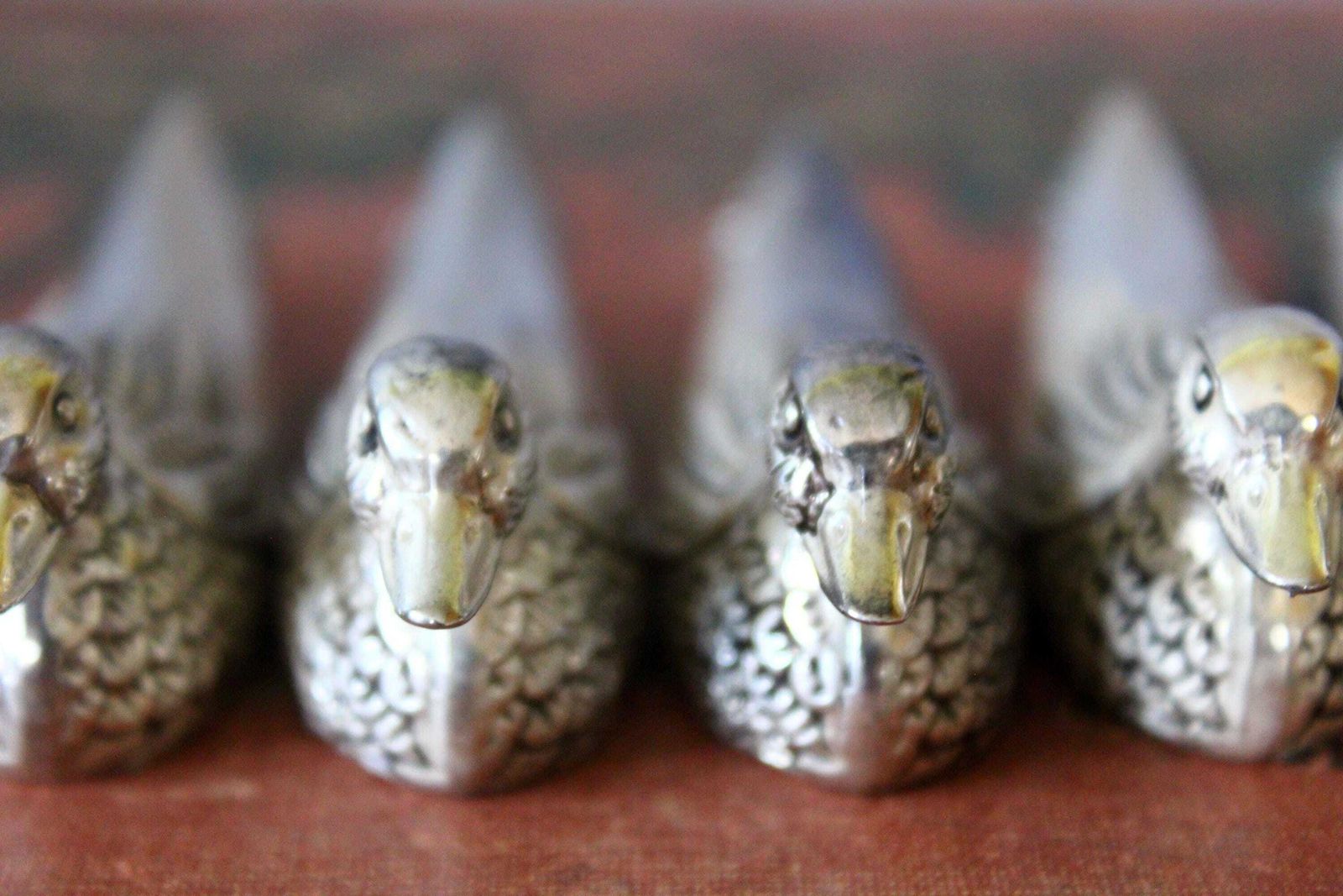 photo vinterior Vintage Set Of 6 Silver Plated Silea Duck Knife Rests, Animal Knife Rest, Fine Dining, Dinner Table, Cutlery Holder, Fork Rest