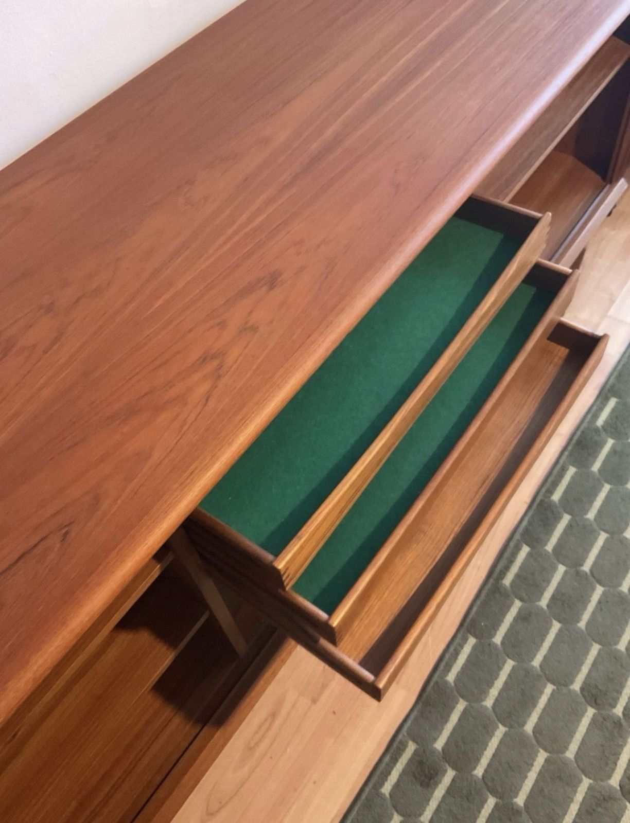 Danish Teak Tambour Door Sideboard By Bernhard Pedersen & Son Model 142 photo vinterior