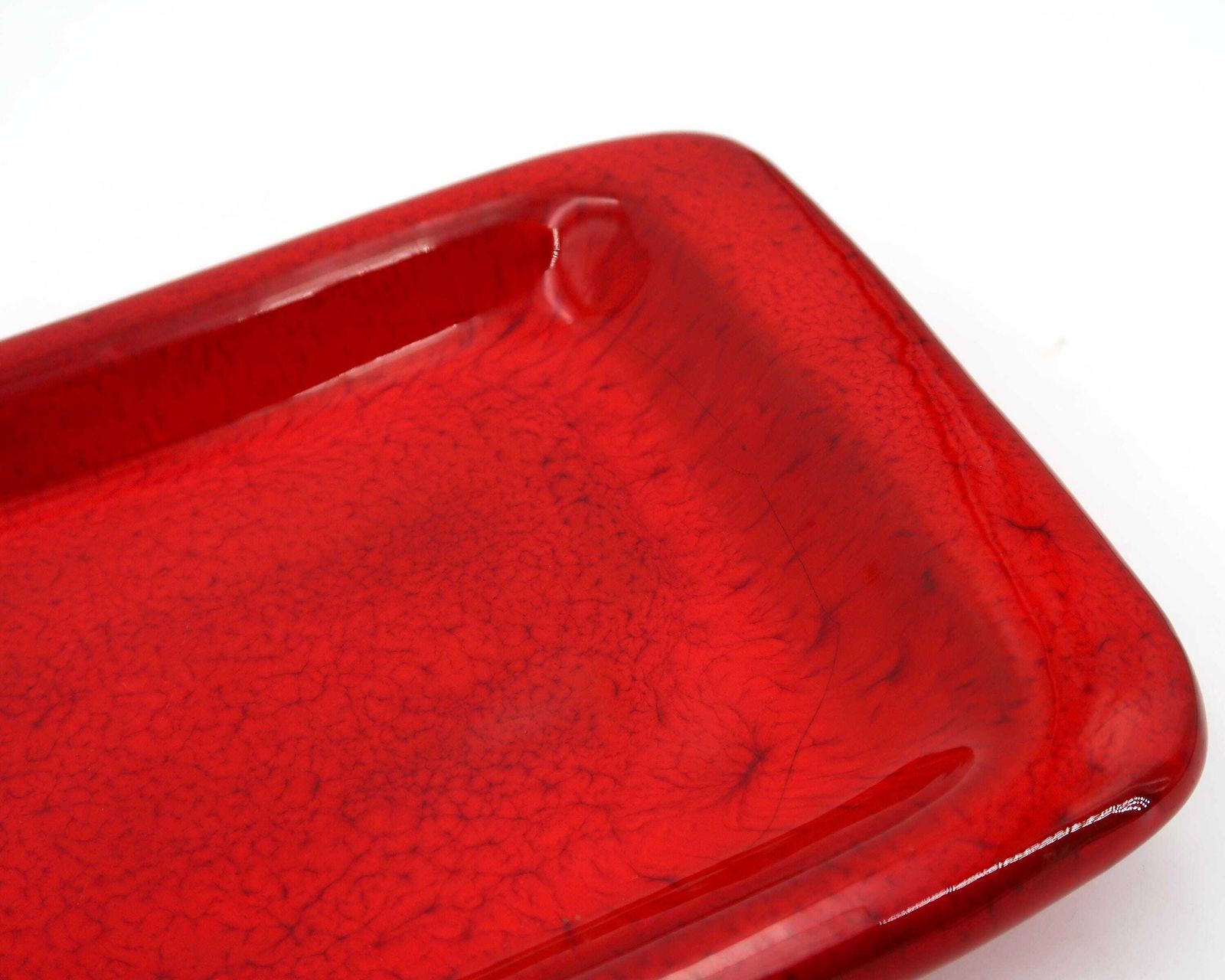 Frans Rechthoekig Rood Keramisch Schaal Of Dienblad Van Jean En Robert Cloutier, Jaren 1970 / Frères, Brothers, Home Decor, Jewelry Bowl, France, Art photo Woonaccessoires