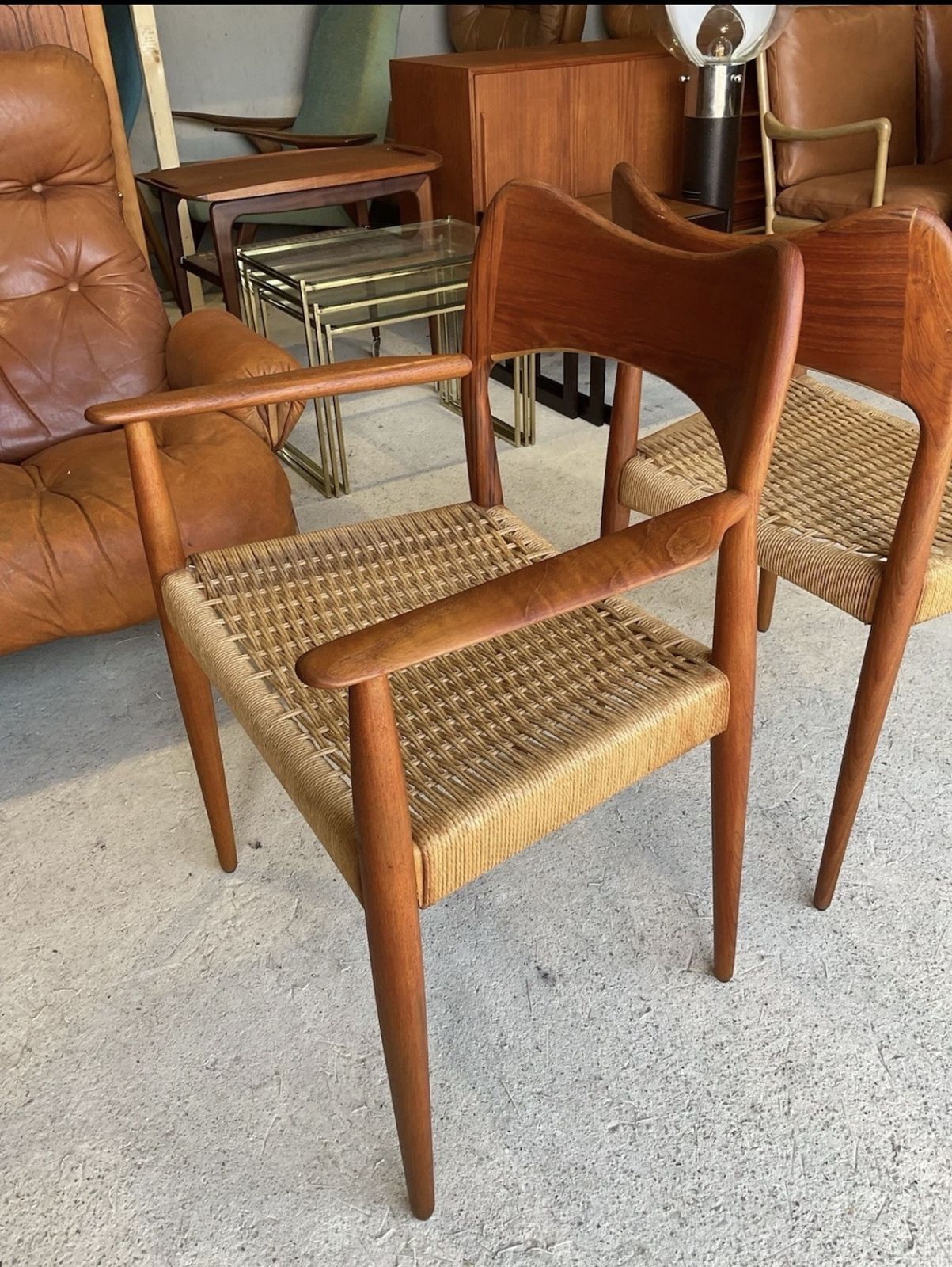 1545.0 Set Of 2 Danish Carver Dining Chairs By Arne Hovmand Olsen For Mogens Kold photo