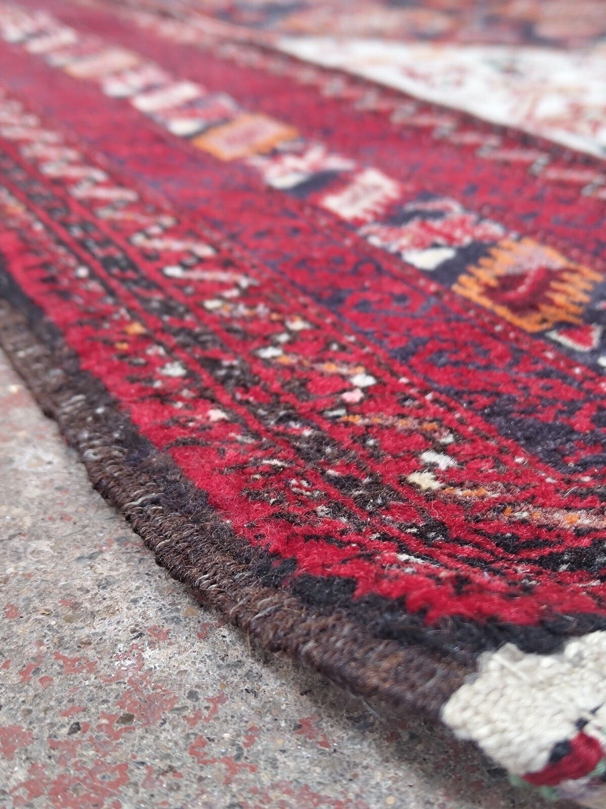 photo buy 1960s Vintage Middle Eastern Hand Knotted Hand Dyed Tribal Rug 200cm X 96cm