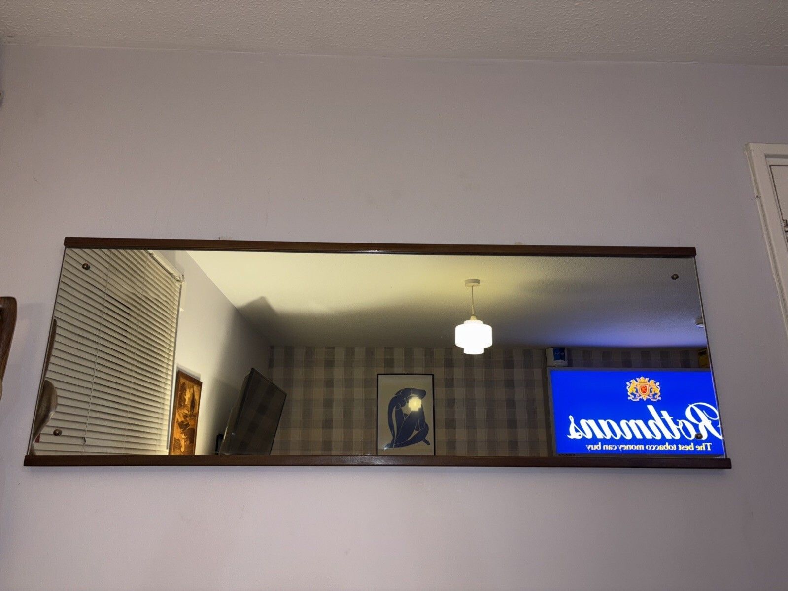 Mid Century Homeworthy Afromasic Teak Wall Mirror   Danish Style   Retro photo furniture