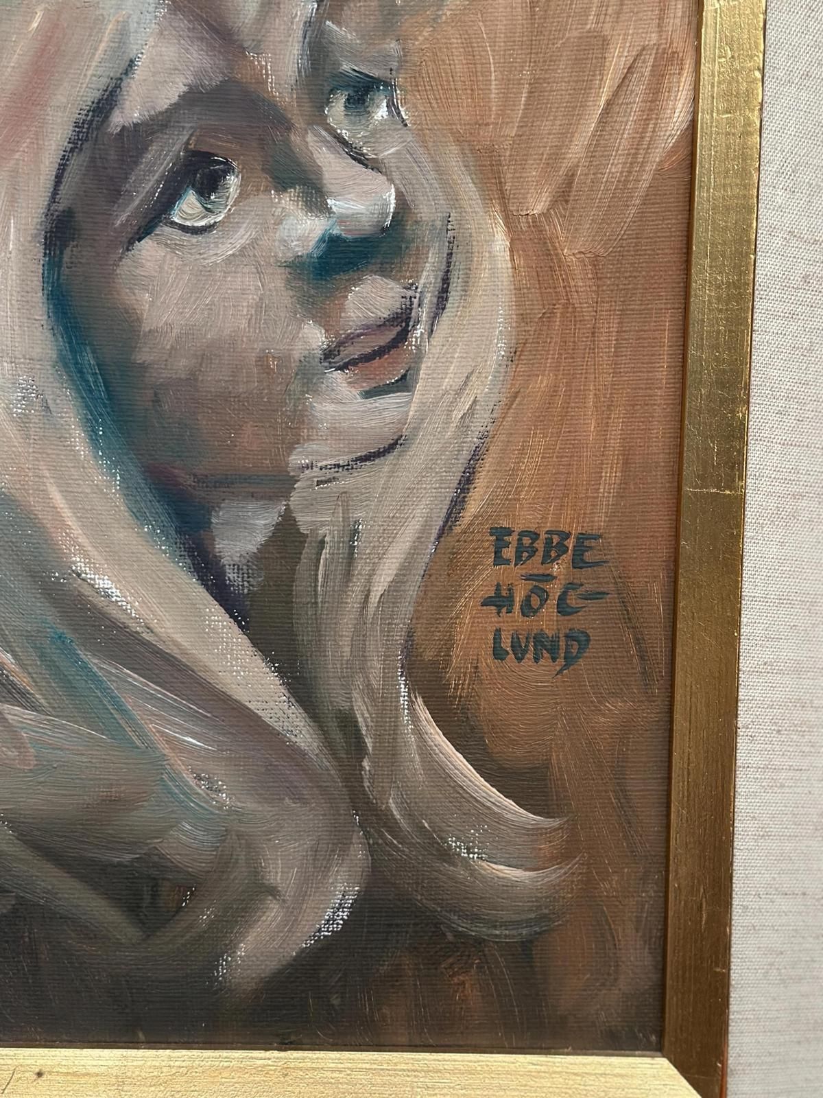 photo furniture Original Swedish Oil On Canvas – “Girl” By Ebbe Höglund – Signed & Framed – 37 × 45 Cm (14.6" × 17.7")