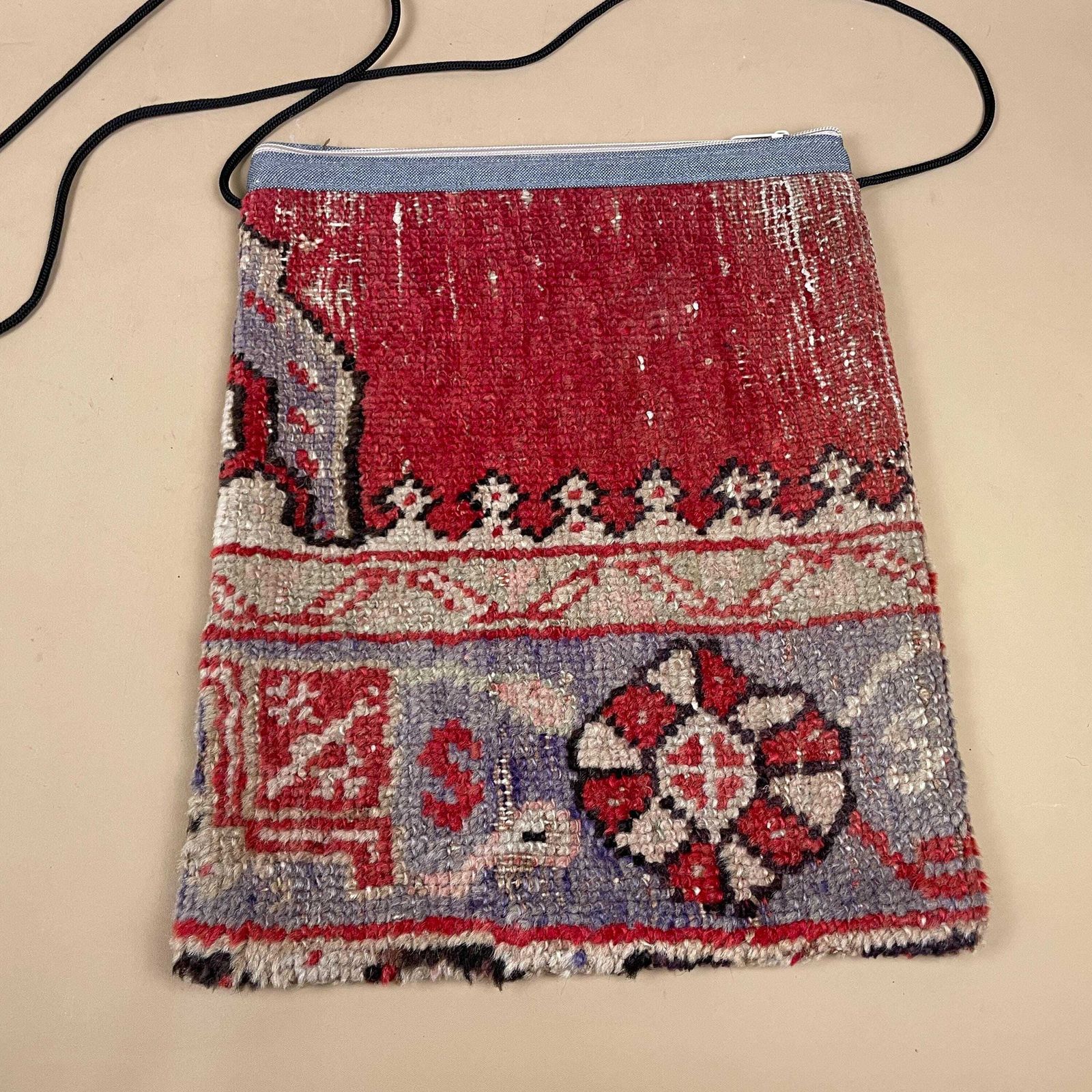 99.0 Carpet Bags Set Of 8 Vintage Rug Pouches Zip Purses Handmade Textile Moroccan Traditional Fabric Kilim Geometric Travel Bags photo