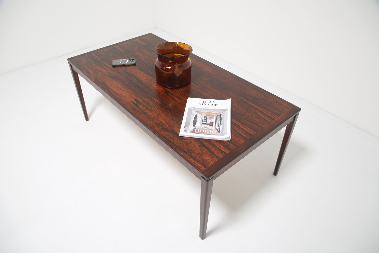 1095.0 Grand Mid Century Danish Coffee Table In Figured Brazilian Rosewood, Denmark, 1960s photo