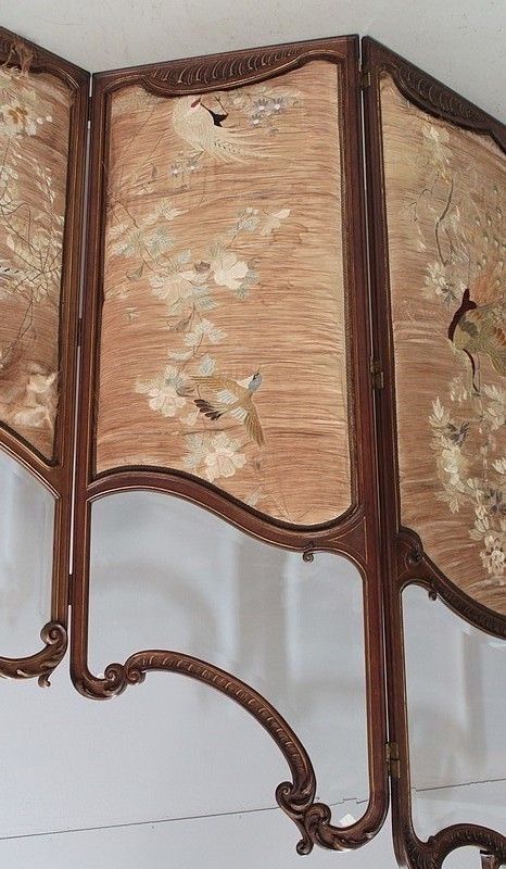 Louis XV Screen Walnut 20th photo Home Decor