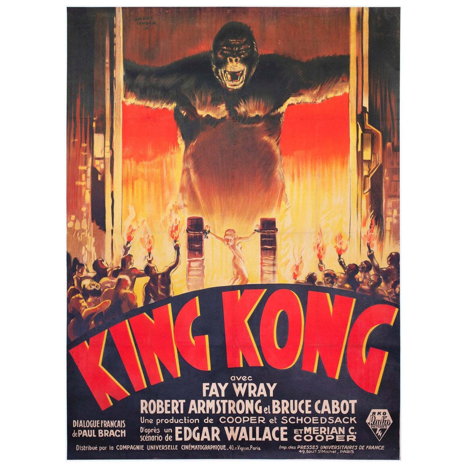 King Kong 1933 French Grande Style A Film Poster, Roland Coudon