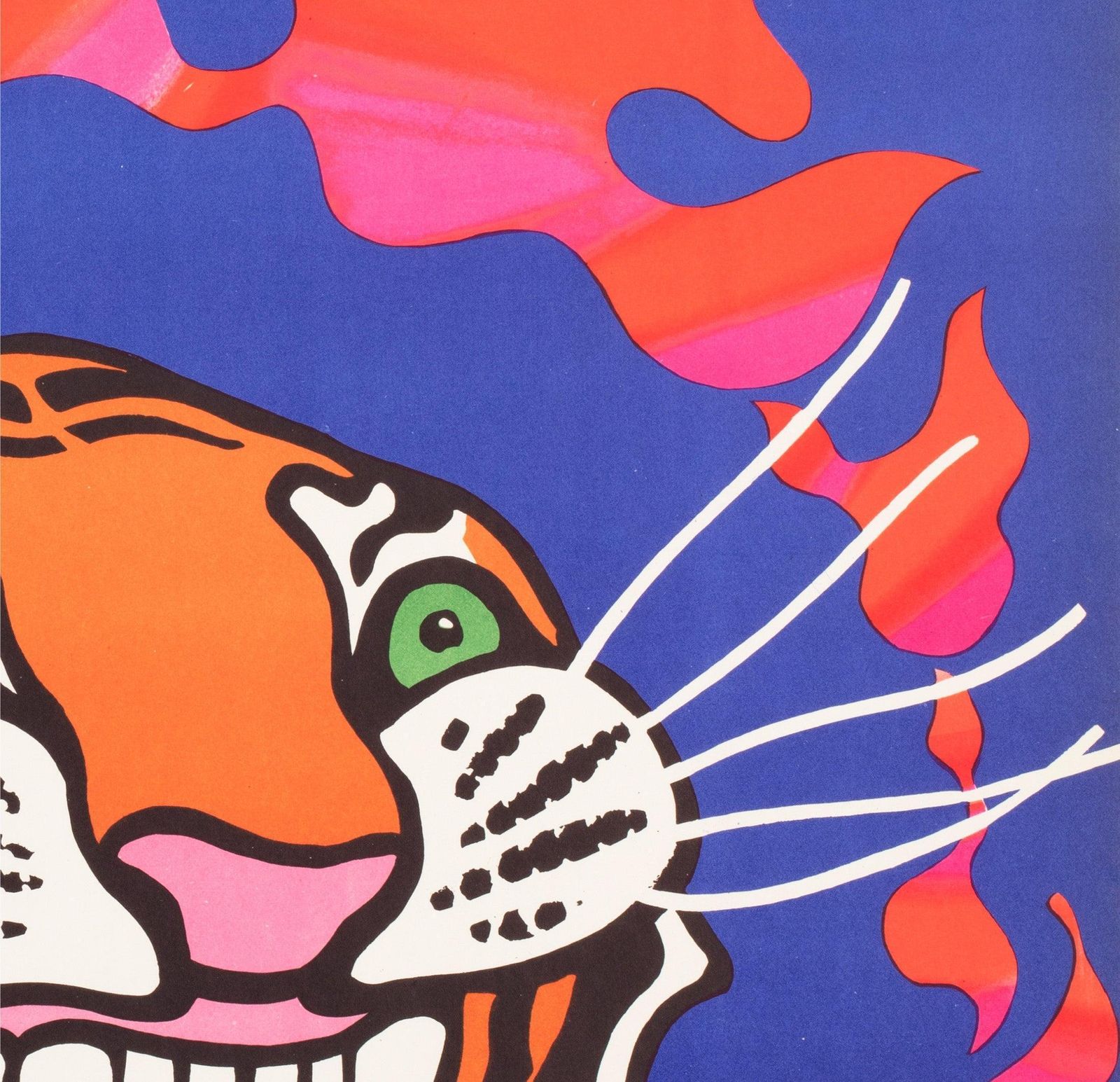 Affiche de cirque polonaise Cyrk Fire Tiger, 1970, Tadeusz Jodlowski photo for sale