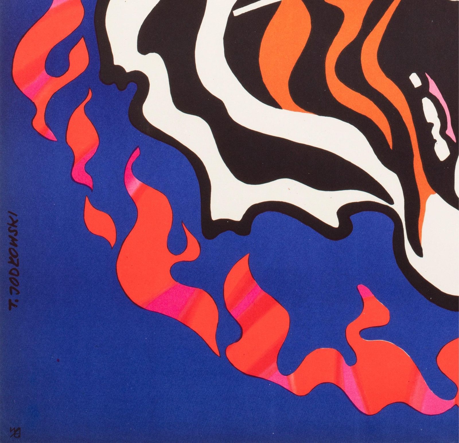 Cyrk Fire Tiger 1970 Polish Circus Poster, Tadeusz Jodlowski photo buy