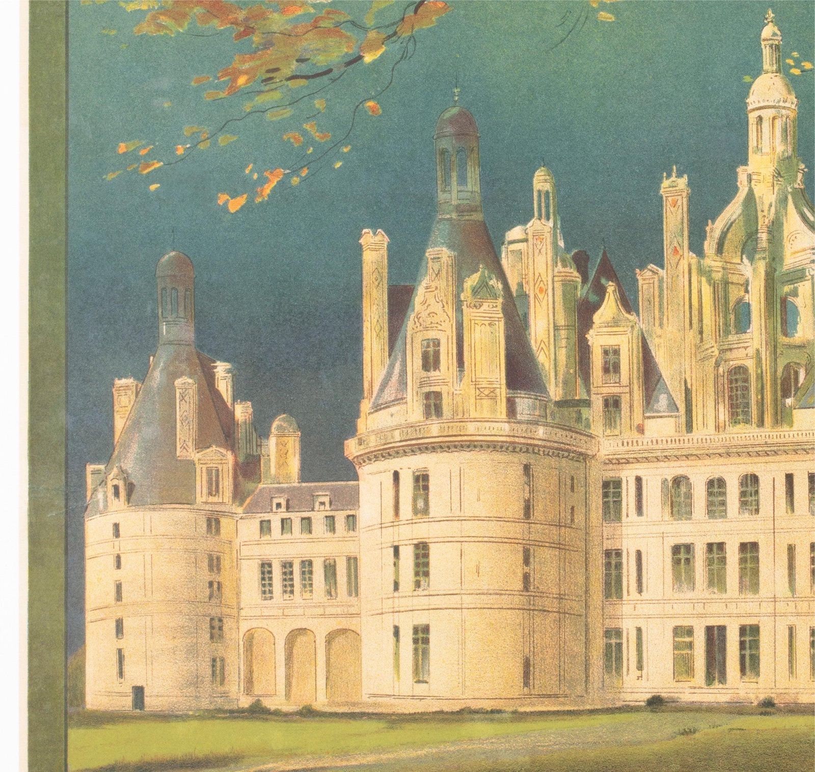 Touraine Château de Chambord, vers 1910, affiche publicitaire française de voyage photo 2644.0
