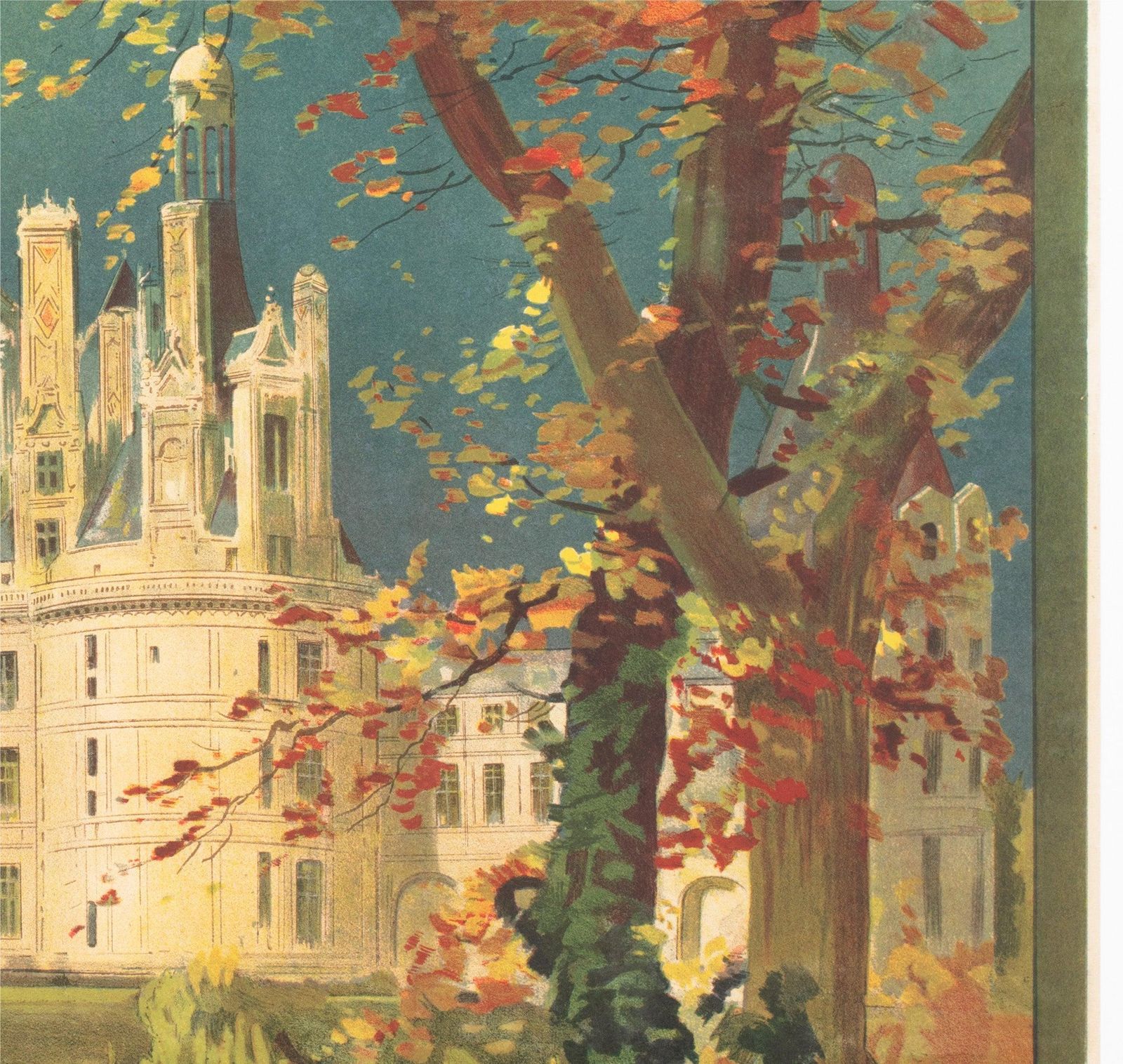 Touraine Château de Chambord, vers 1910, affiche publicitaire française de voyage photo vinterior