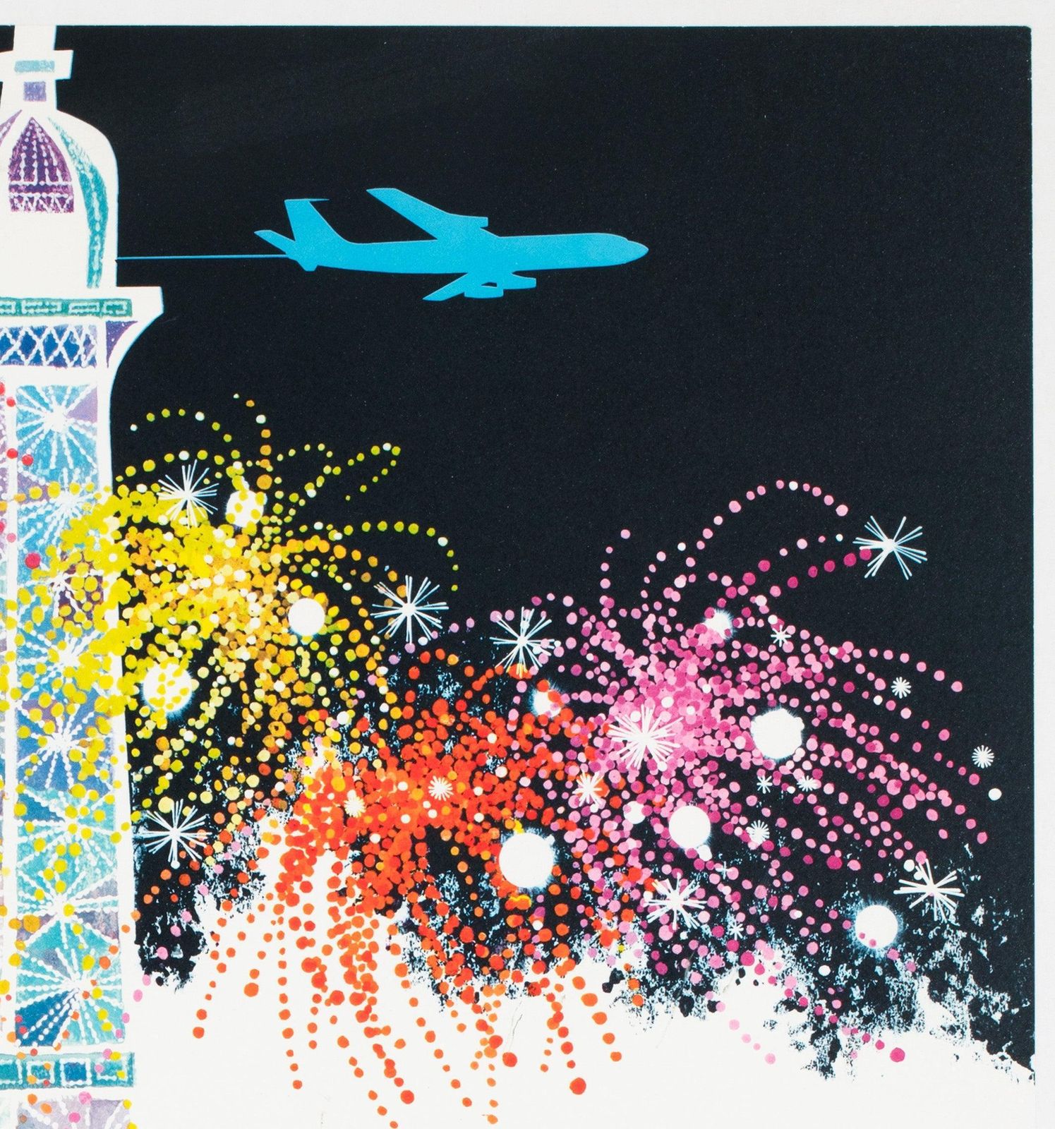 Twa Paris 1962 Airline Travel Advertising Poster, David Klein photo Art