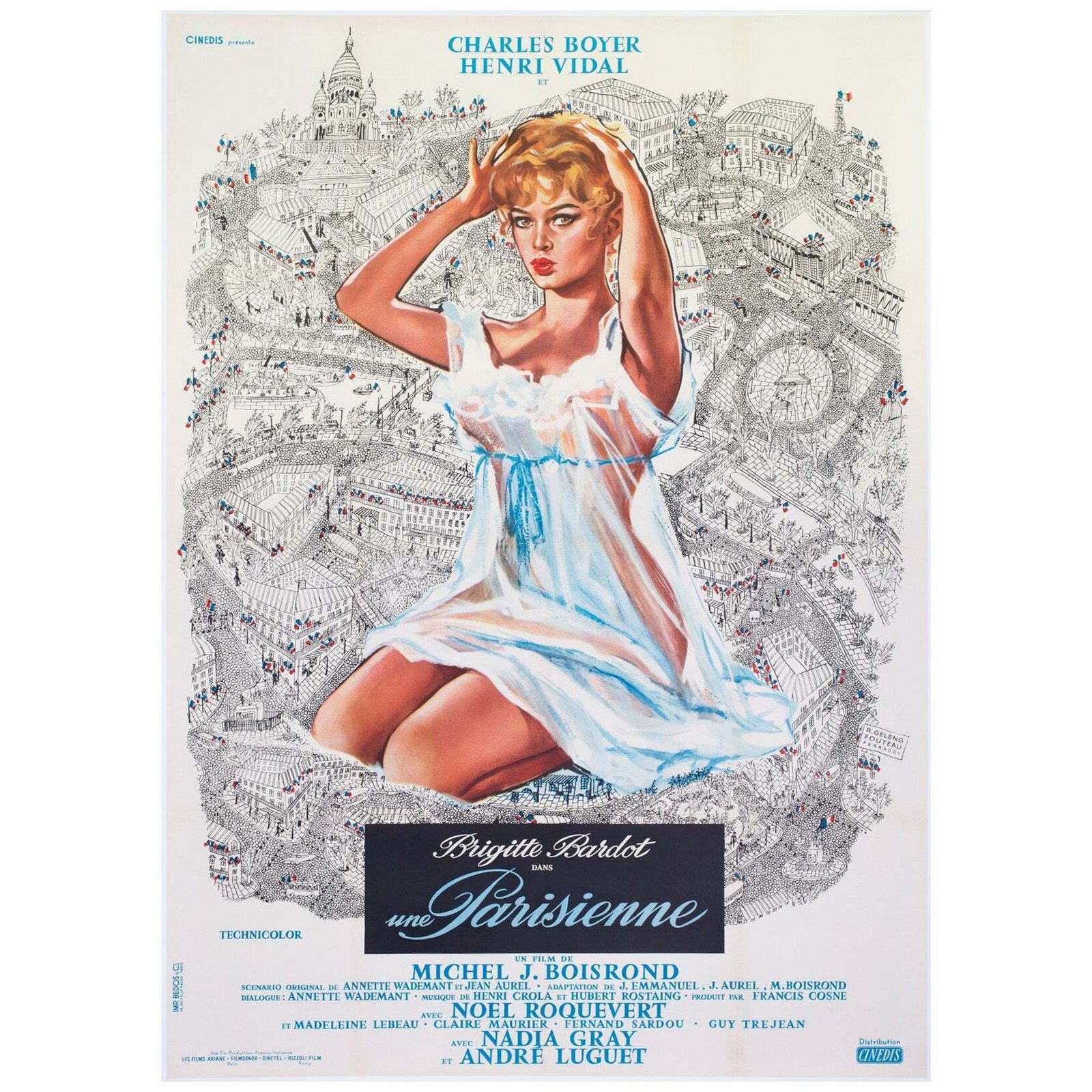 Une Parisienne 1957 French Grande Film Poster
