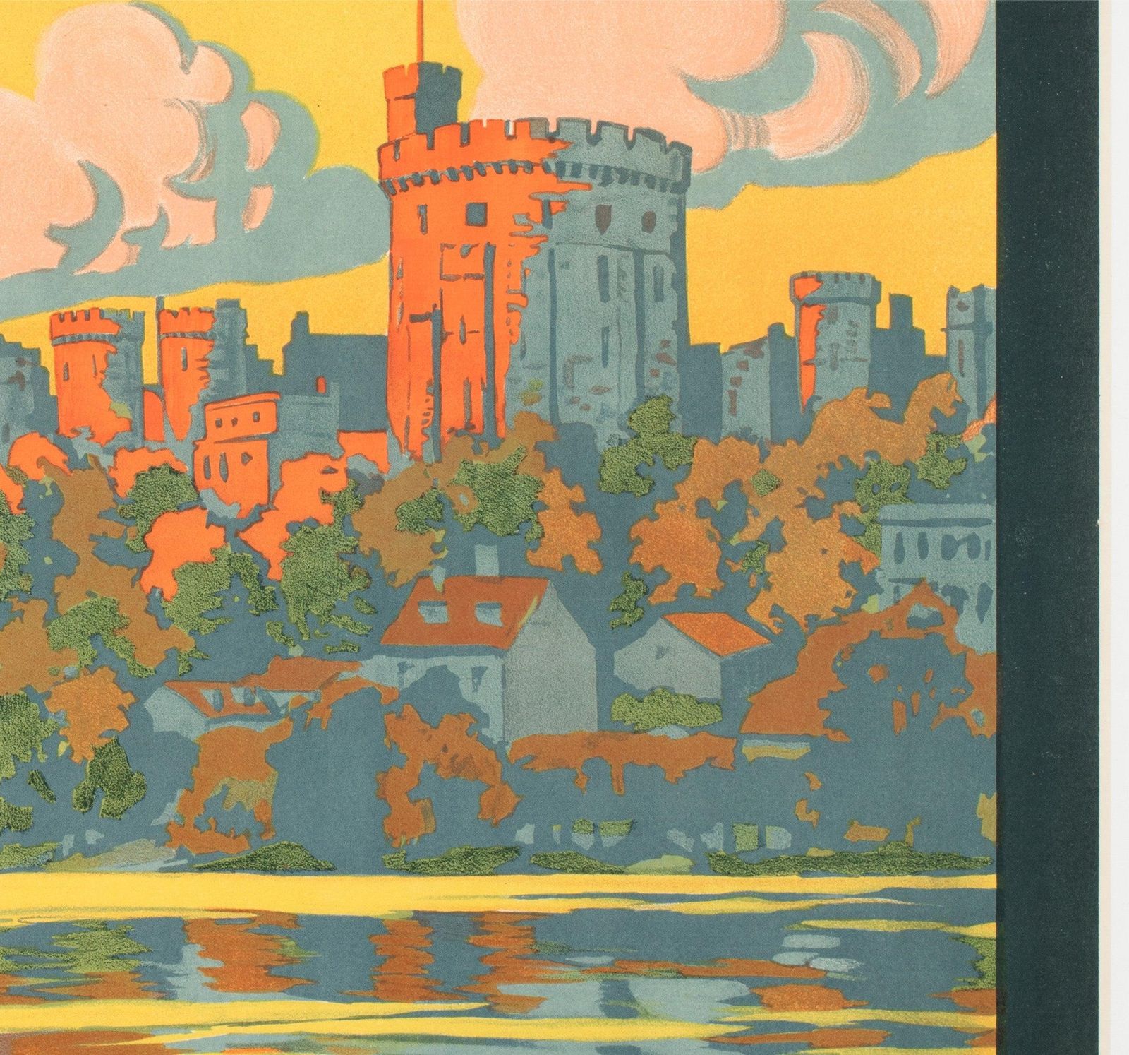 Windsor Castle ca. 1913, Franse spoorweg reisaffiche, Constant Duval photo vinterior