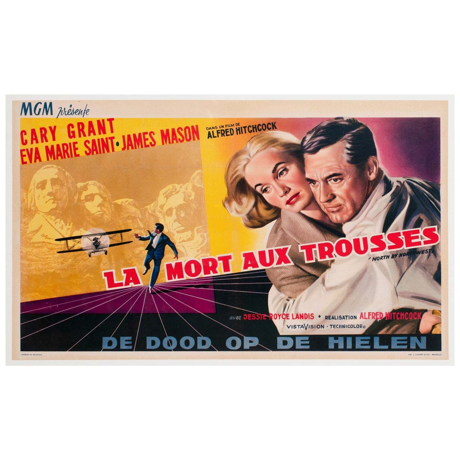 North By Northwest 1959 Belgische Filmposter